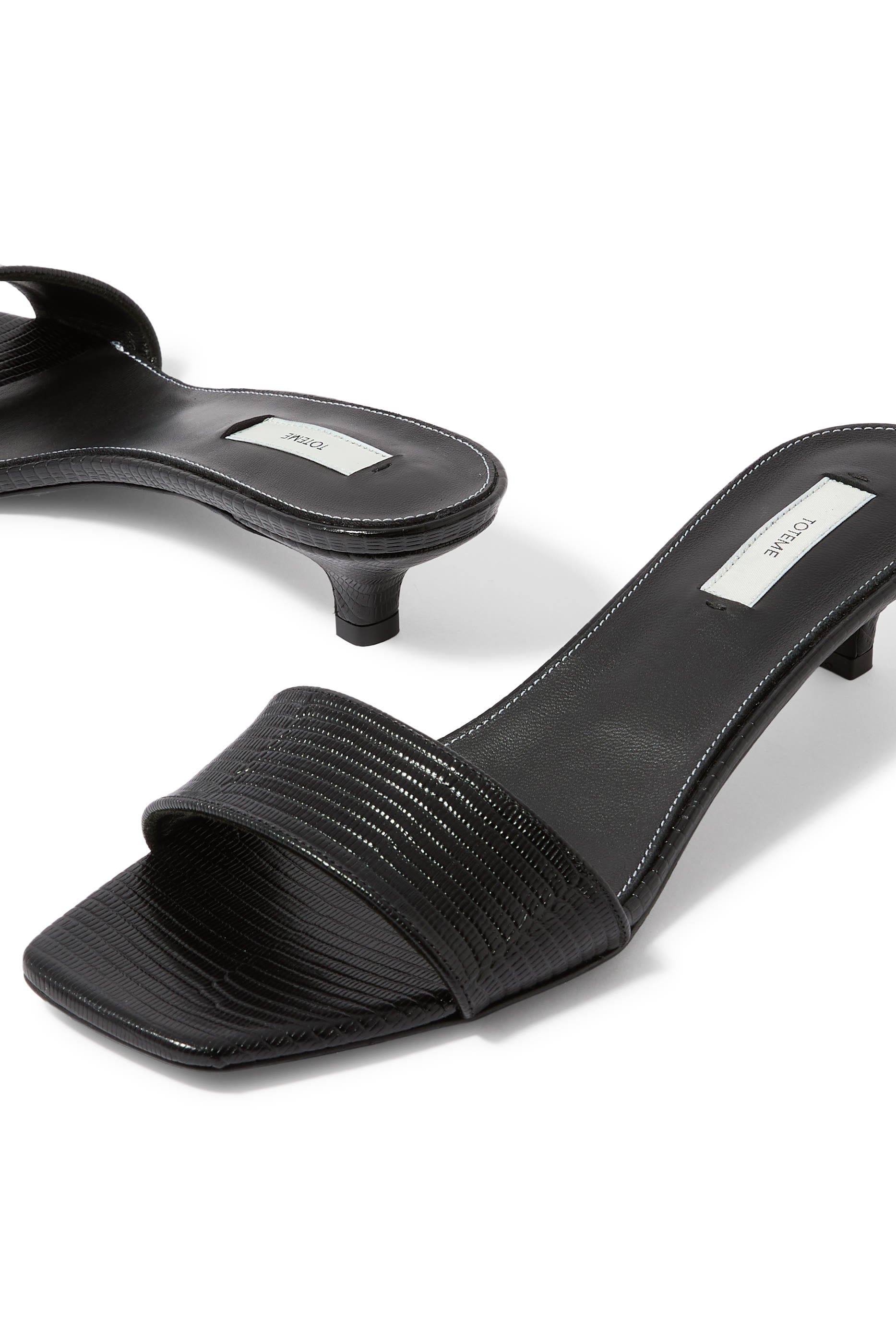 Slim Lizard-Embossed Bandeau 35 Mules 