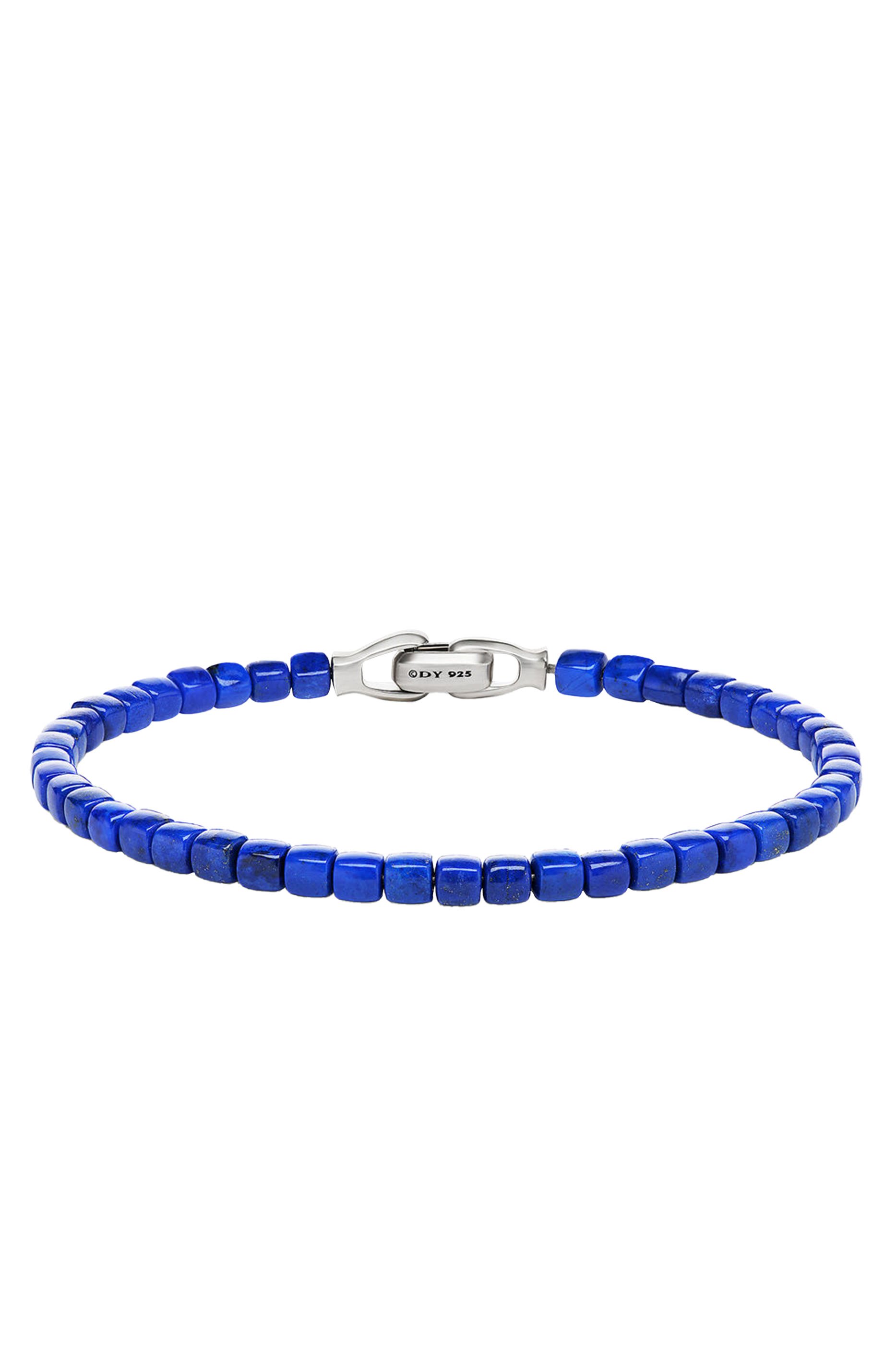 Spiritual Beads Cushion Bracelet, Sterling Silver & Lapis Lazuli