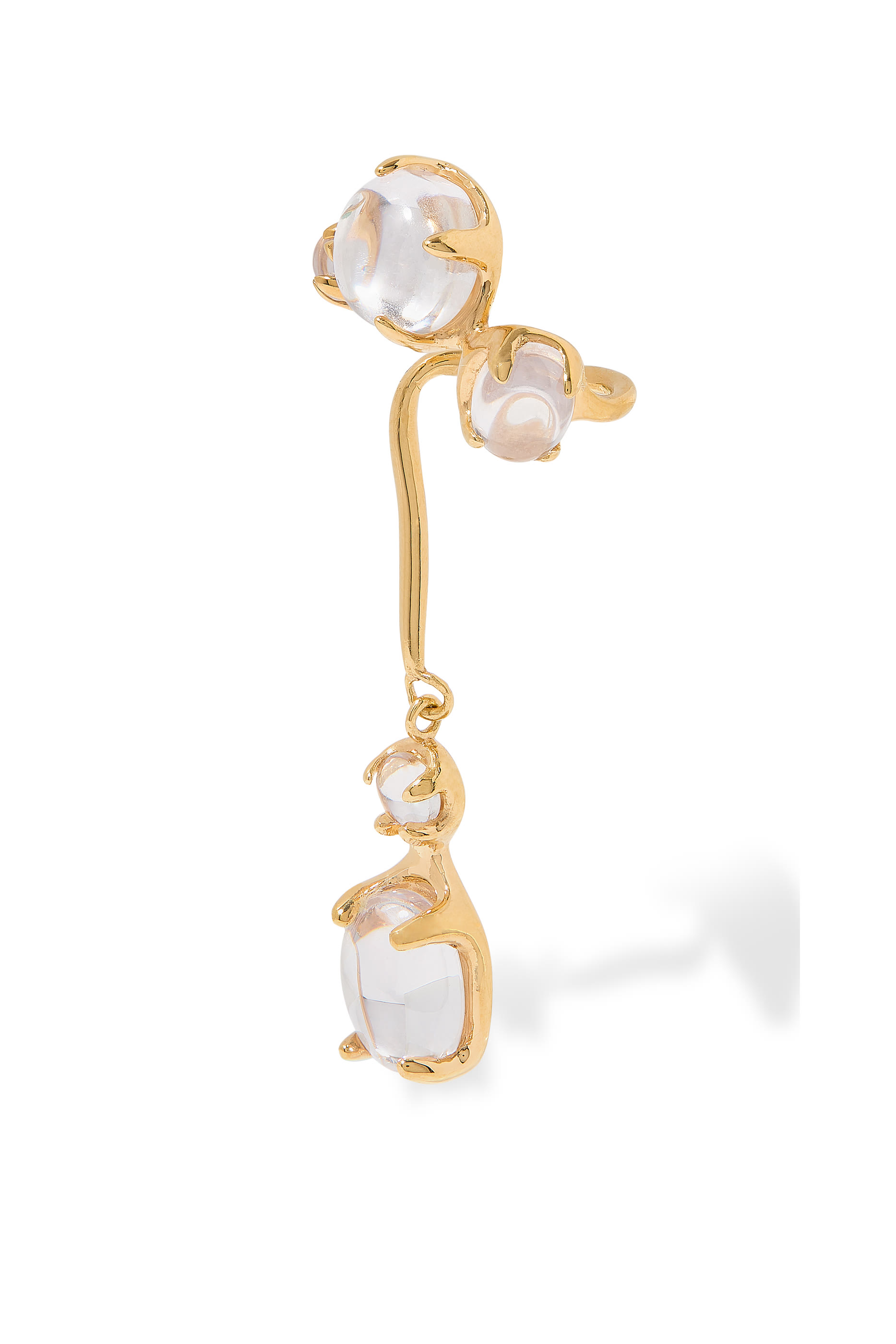 Clear Drip Single Ear Cuff in Gold Vermeil, 925 Sterling Silver & Zirconias