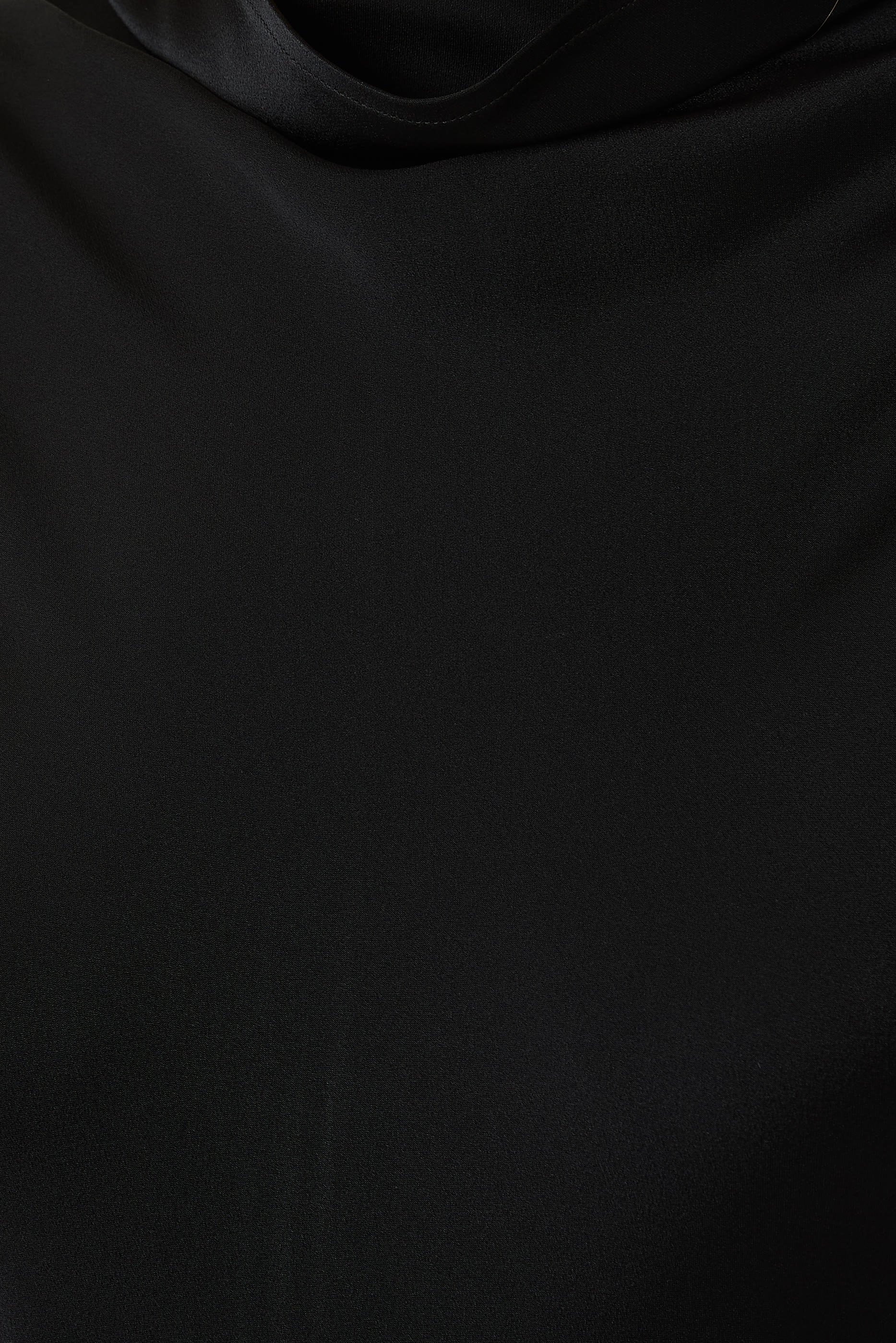 Drape Neck Sleeveless Satin Dress