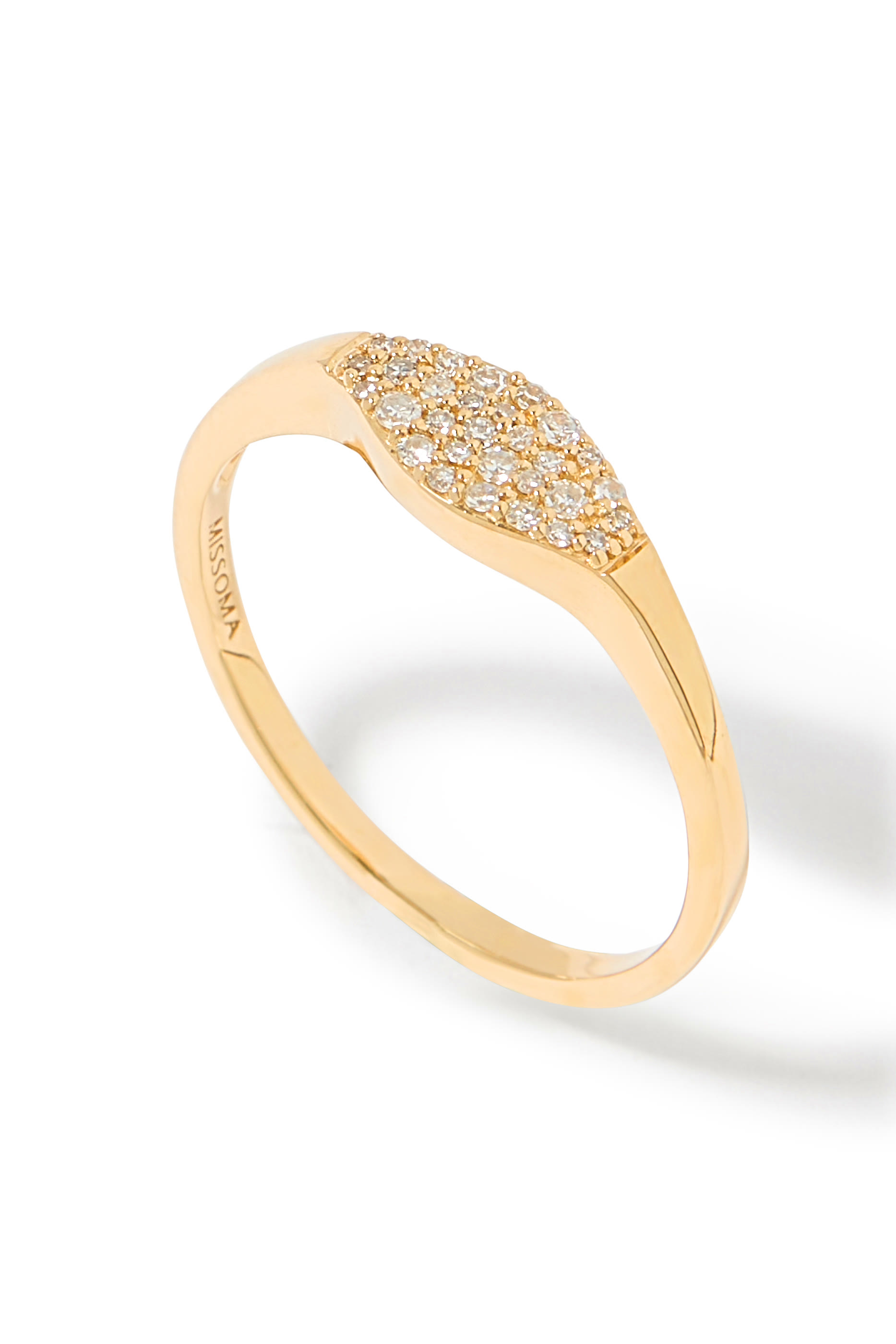 Signet Ring, 14ct Recycled Solid Gold & Diamonds