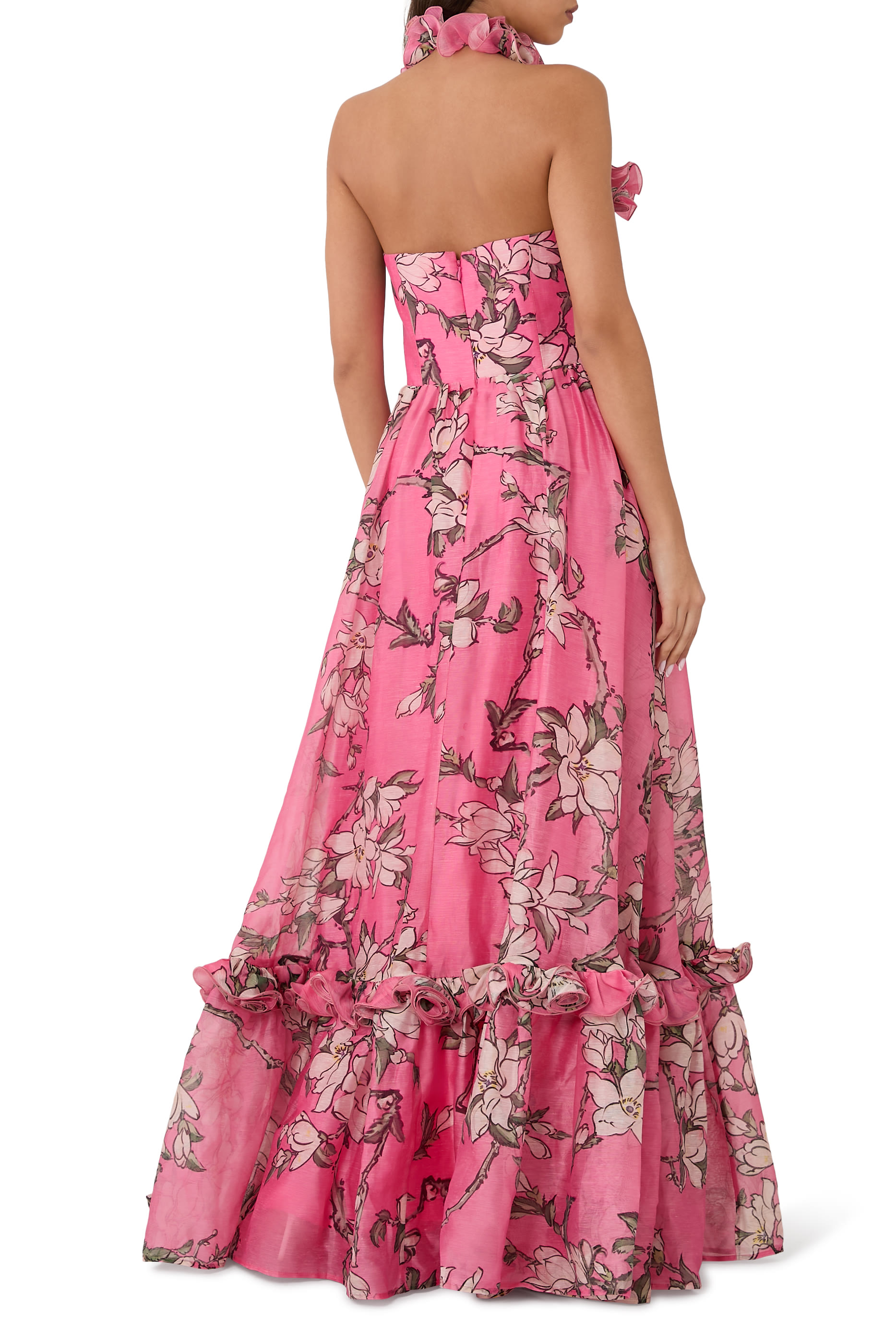  Isabelle Ruffled Halterneck Maxi Dress 