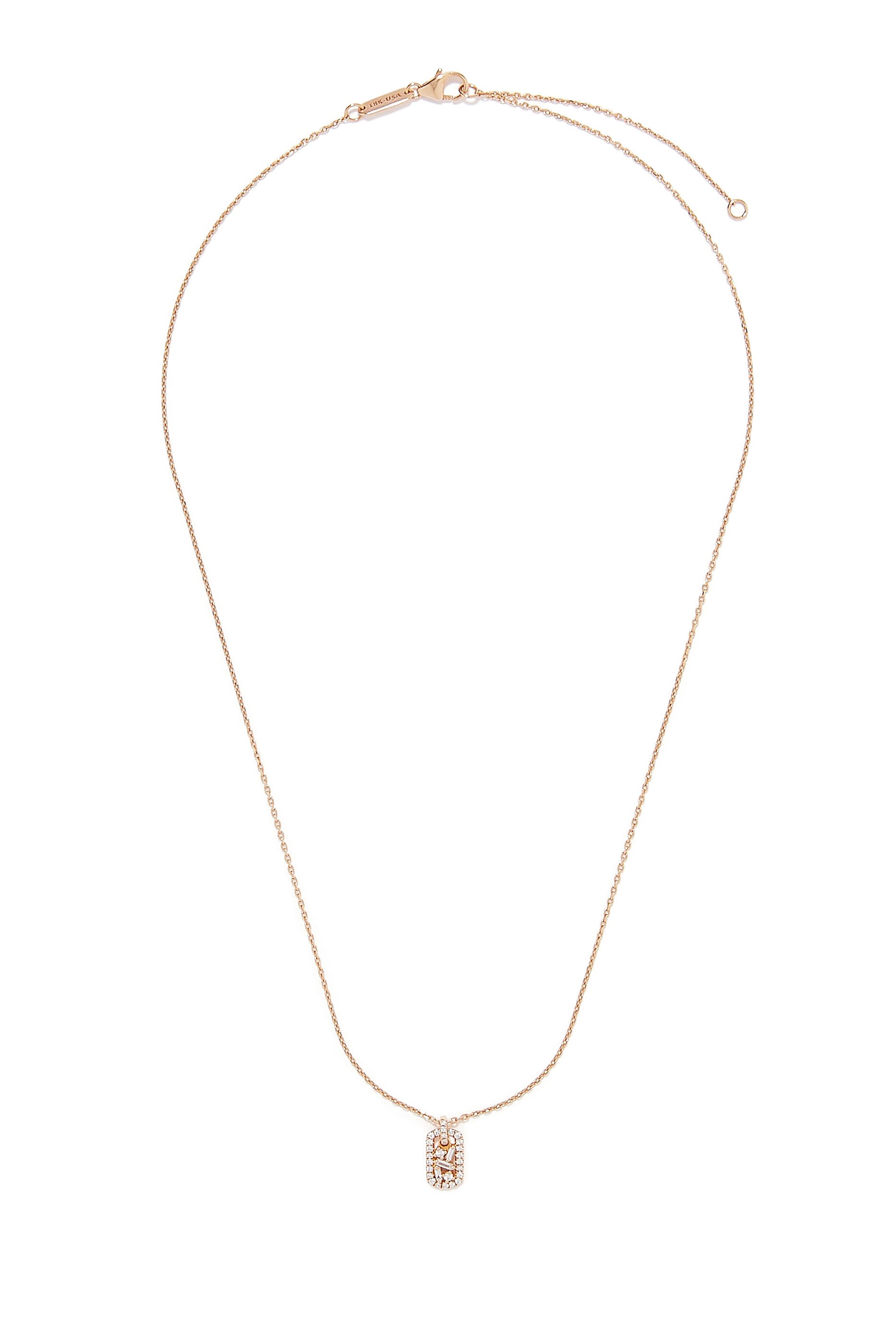 Baby Dog Tag Diamond Necklace