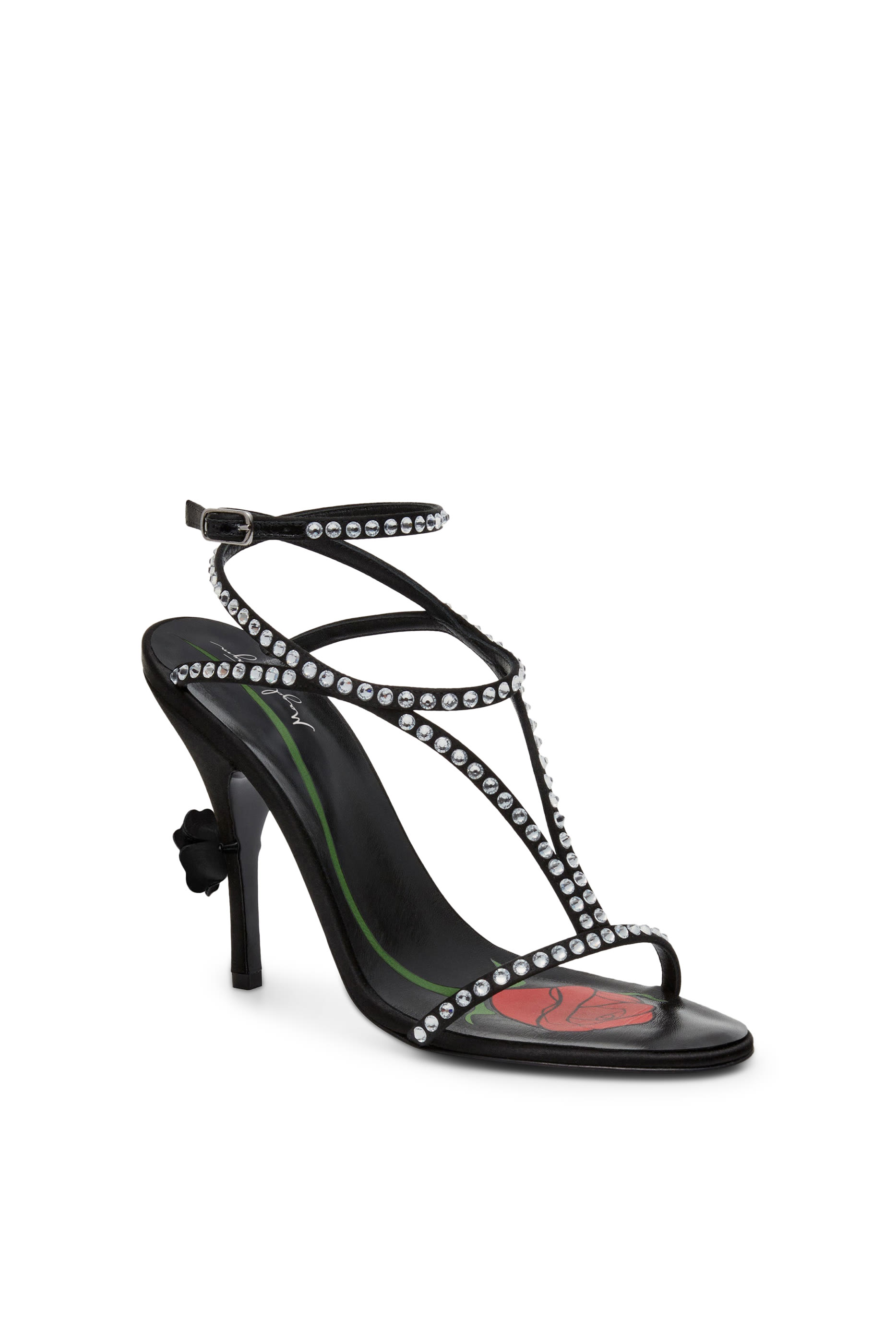 Crystal Embellished 100 Satin Sandals