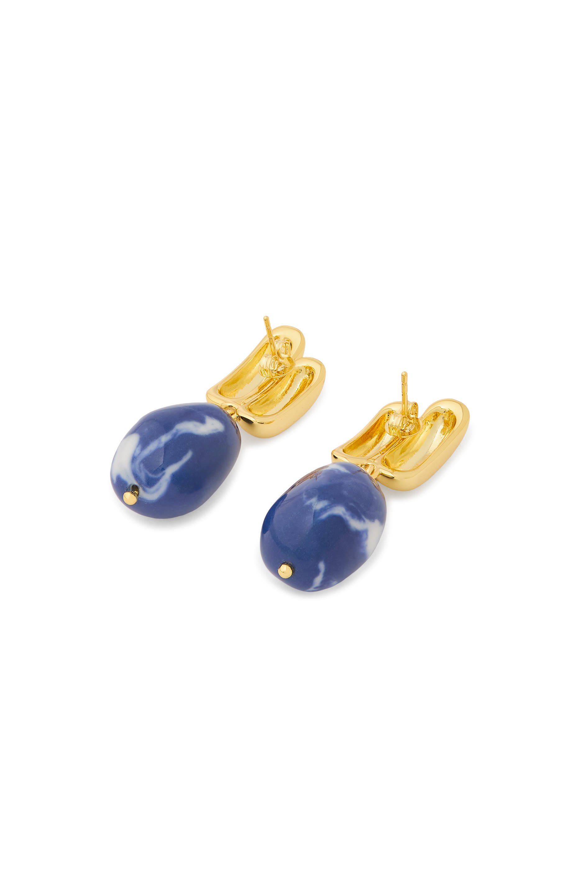The Iris Earrings, 18k Silver & Ceramic Beads