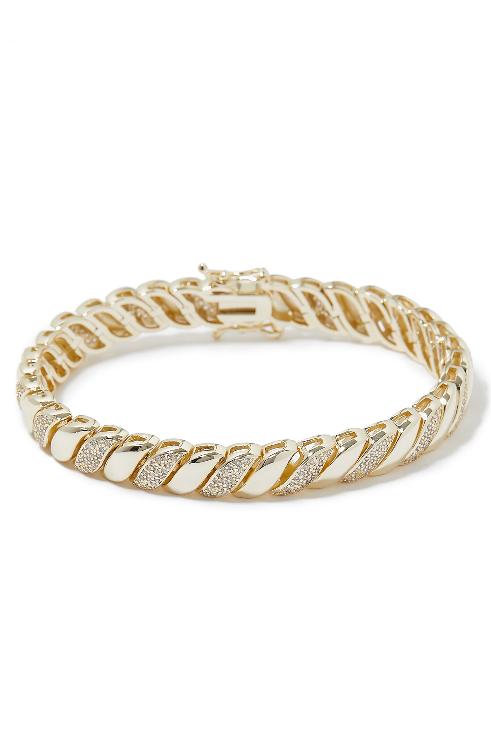 Sculptured Pave Line Bracelet