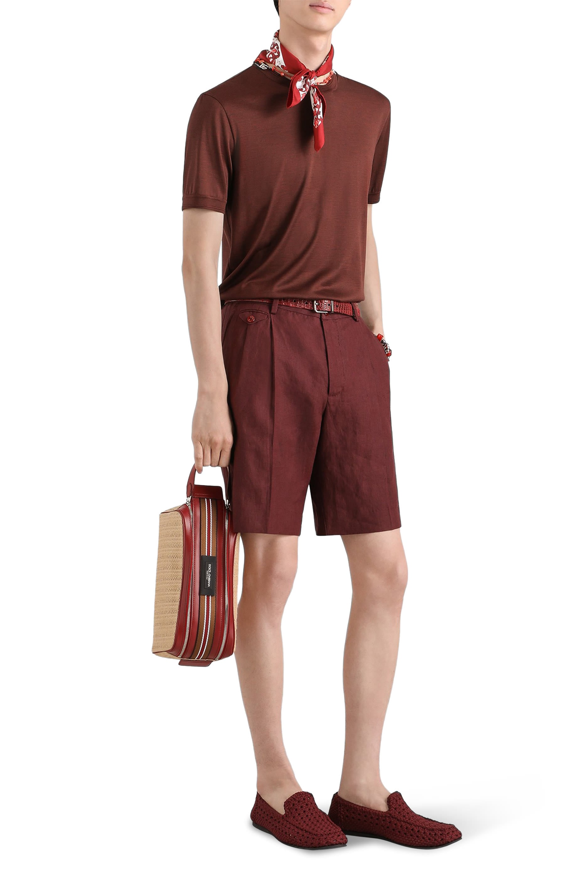 Crew Neck Silk T-Shirt 