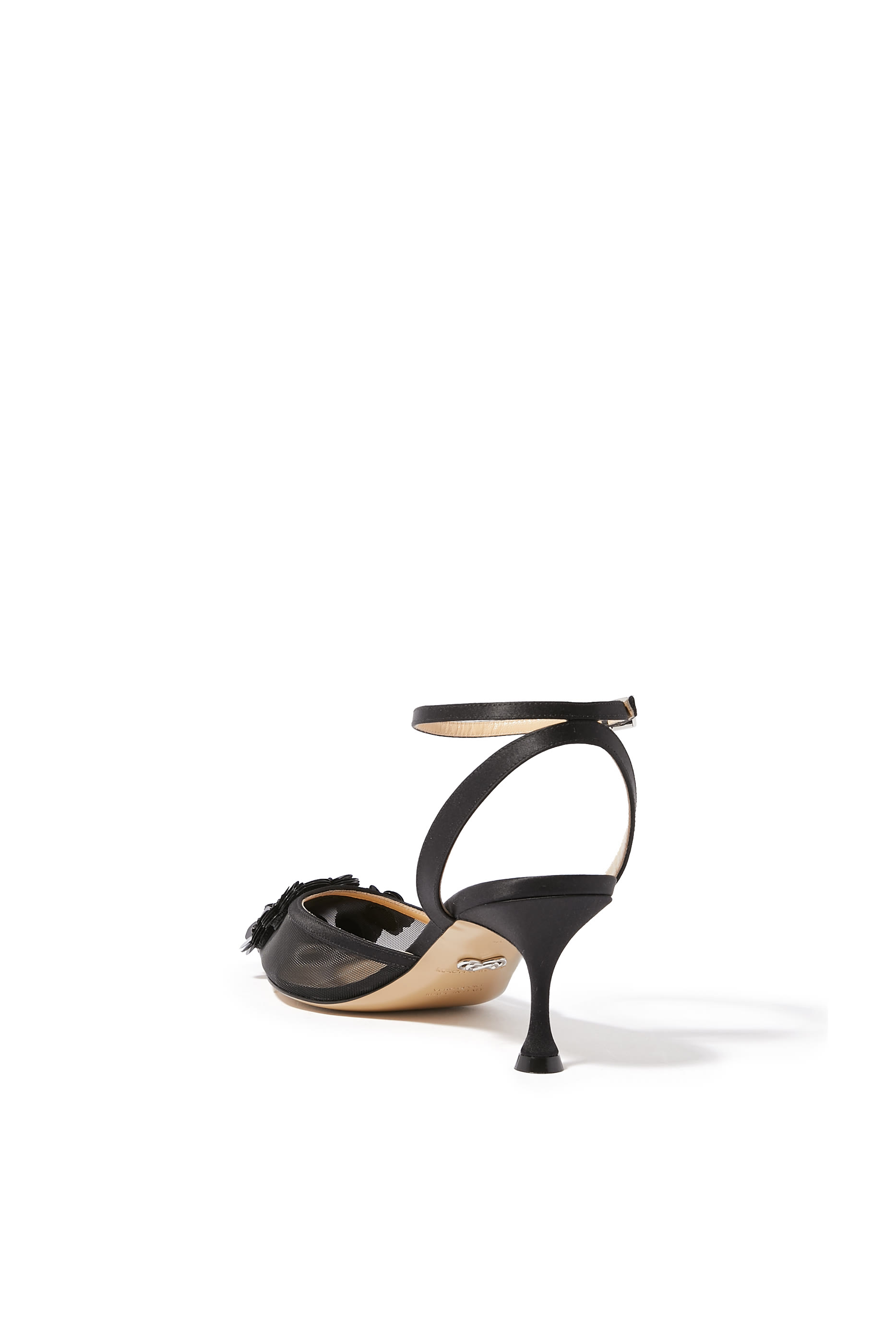 Flowers 65 Mesh Embellished Pumps