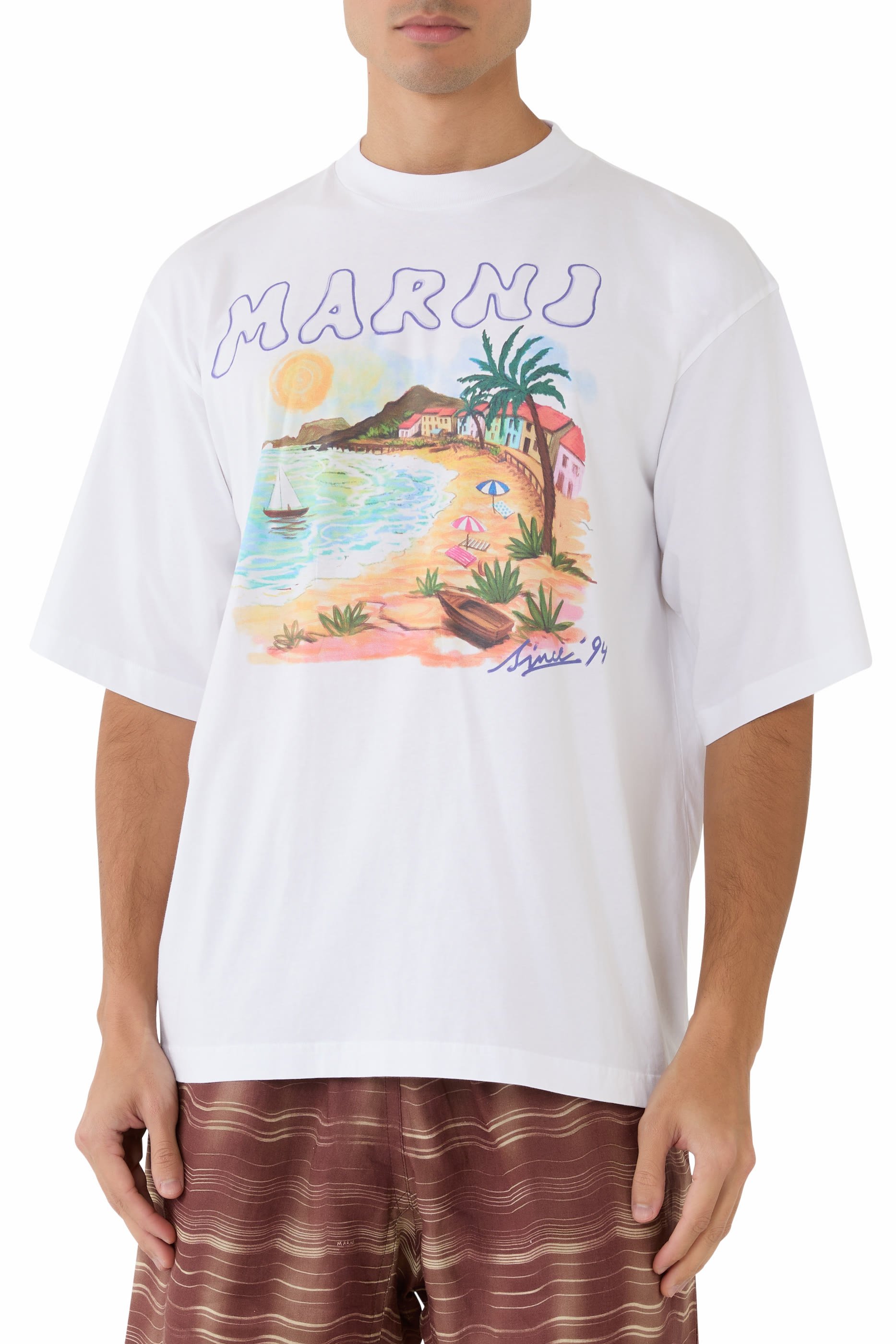 Beach Postcard Print T-Shirt