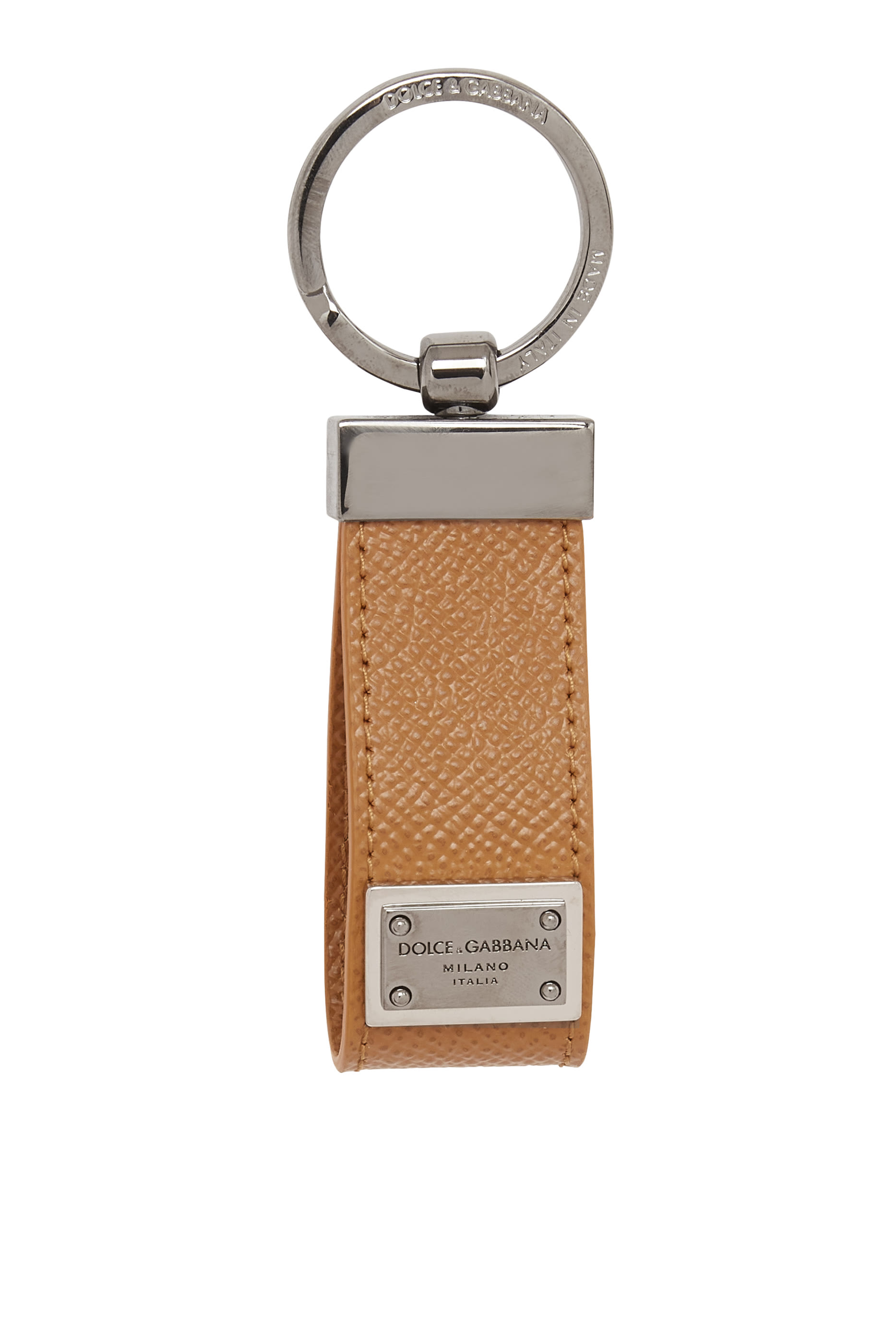 Logo Tag Calfskin Key Chain