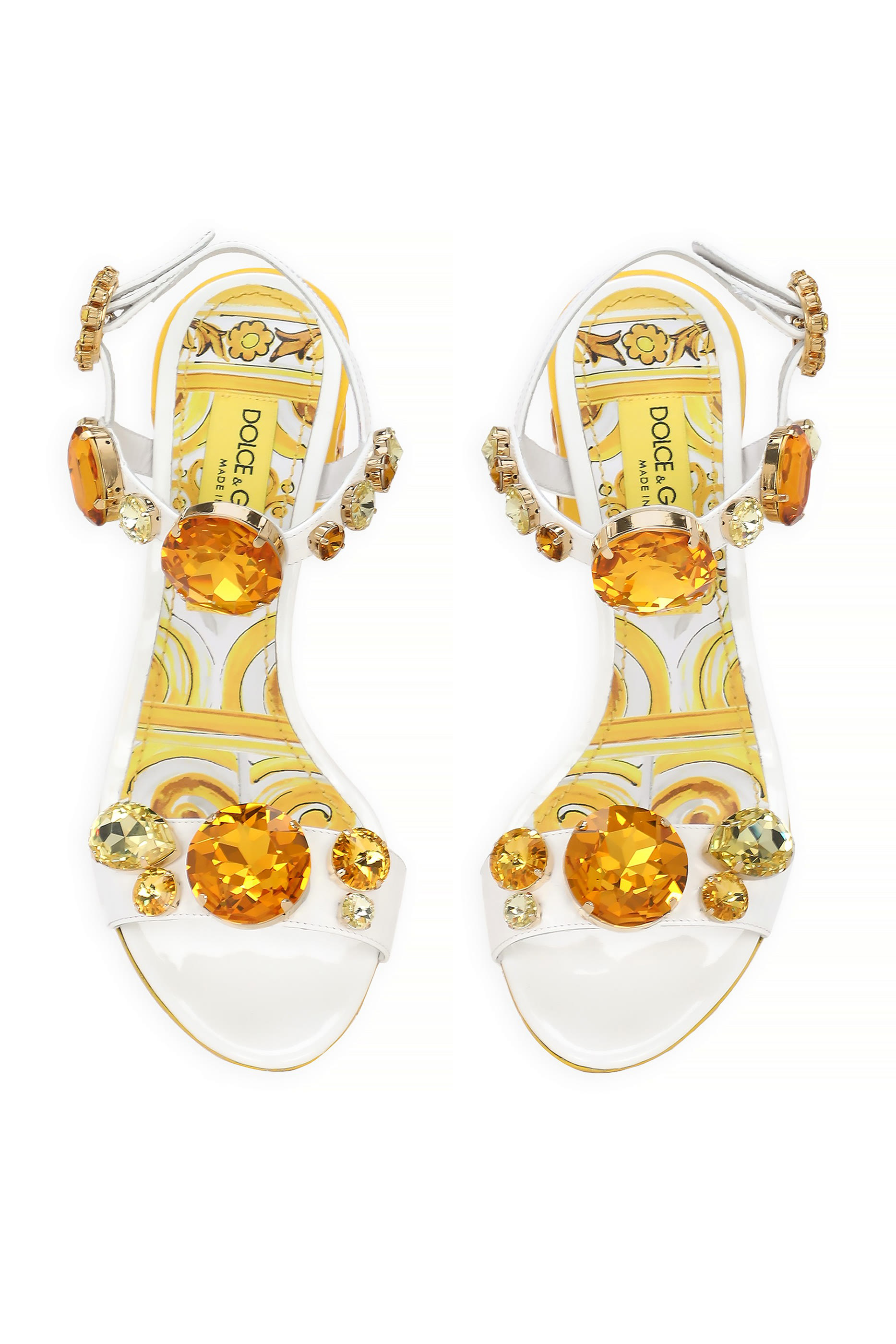 Stone Embellishment 60 Patent Leather Sandals