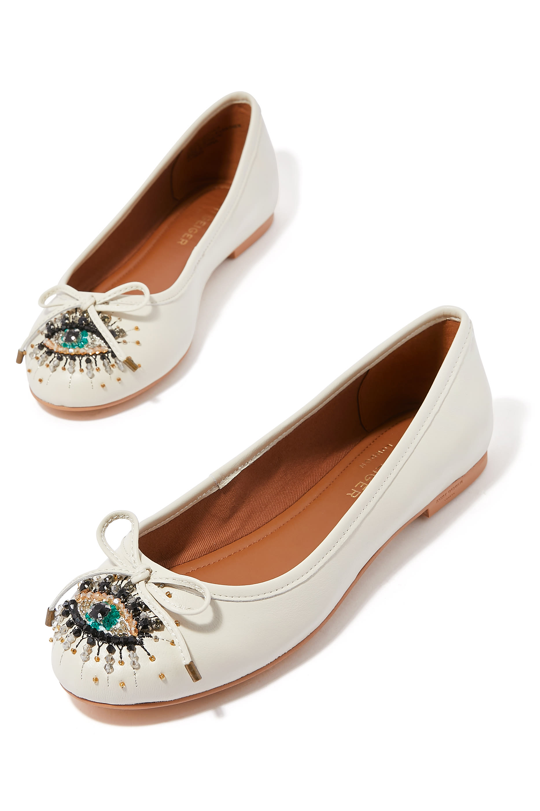 Eye Embellished Ballerina Flats