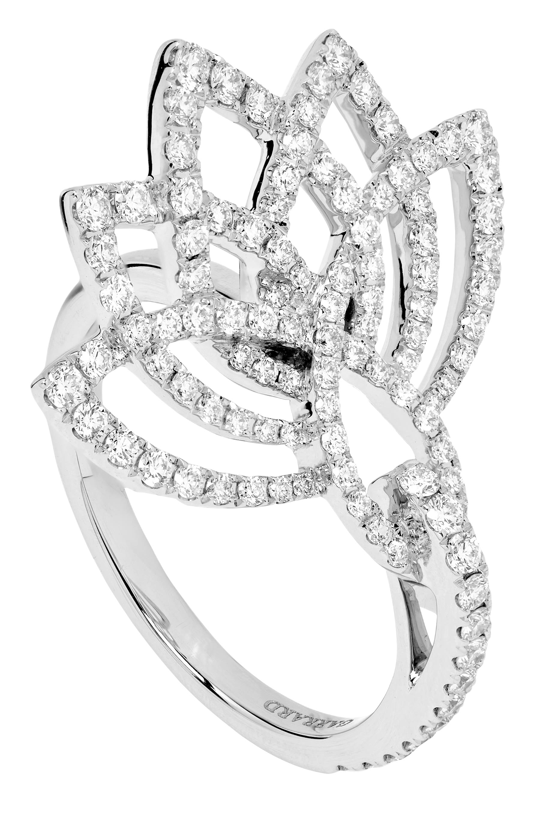 Lotus Blossom Ring, 18K White Gold & Diamonds