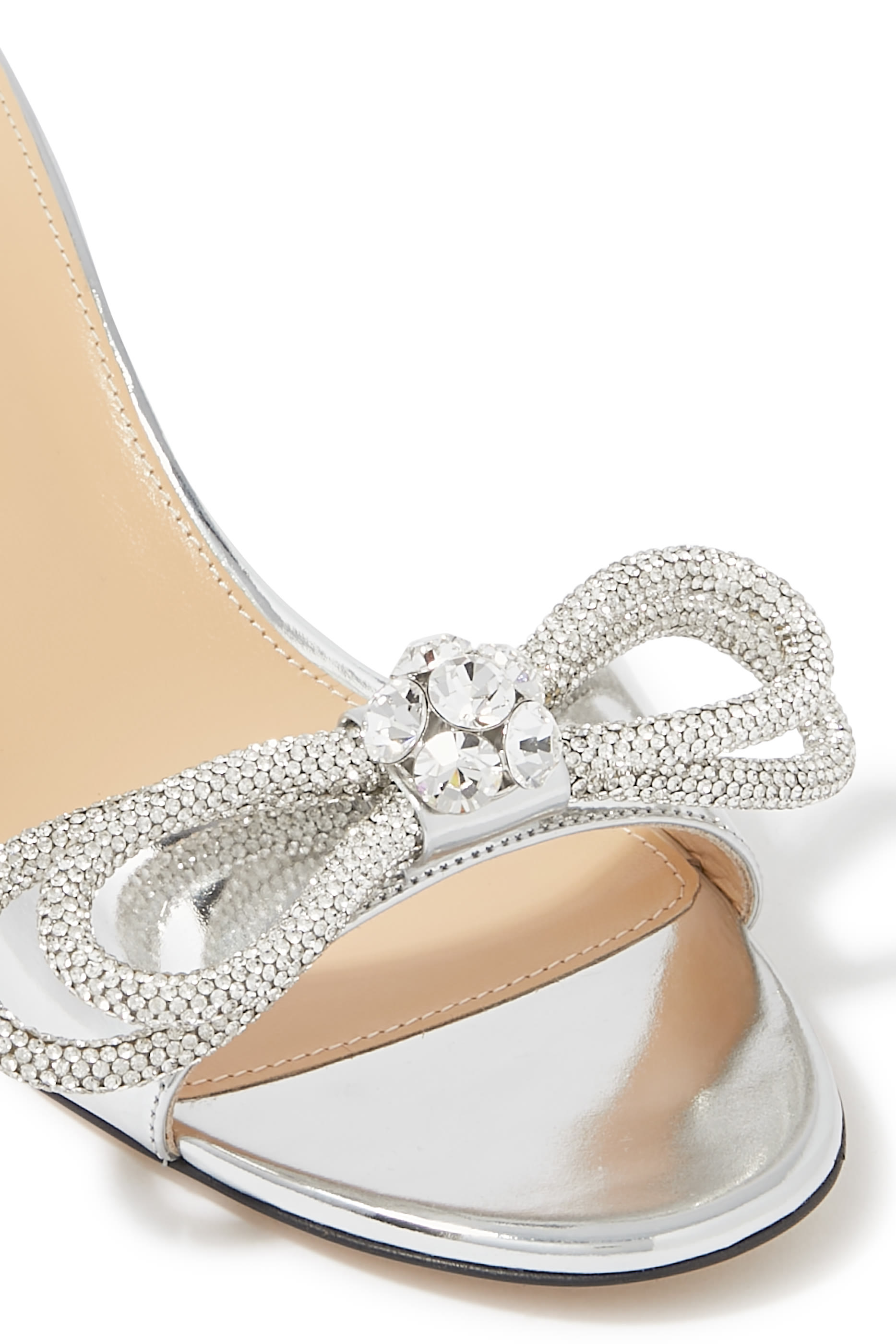 Double Bow 65 Metallic Mules