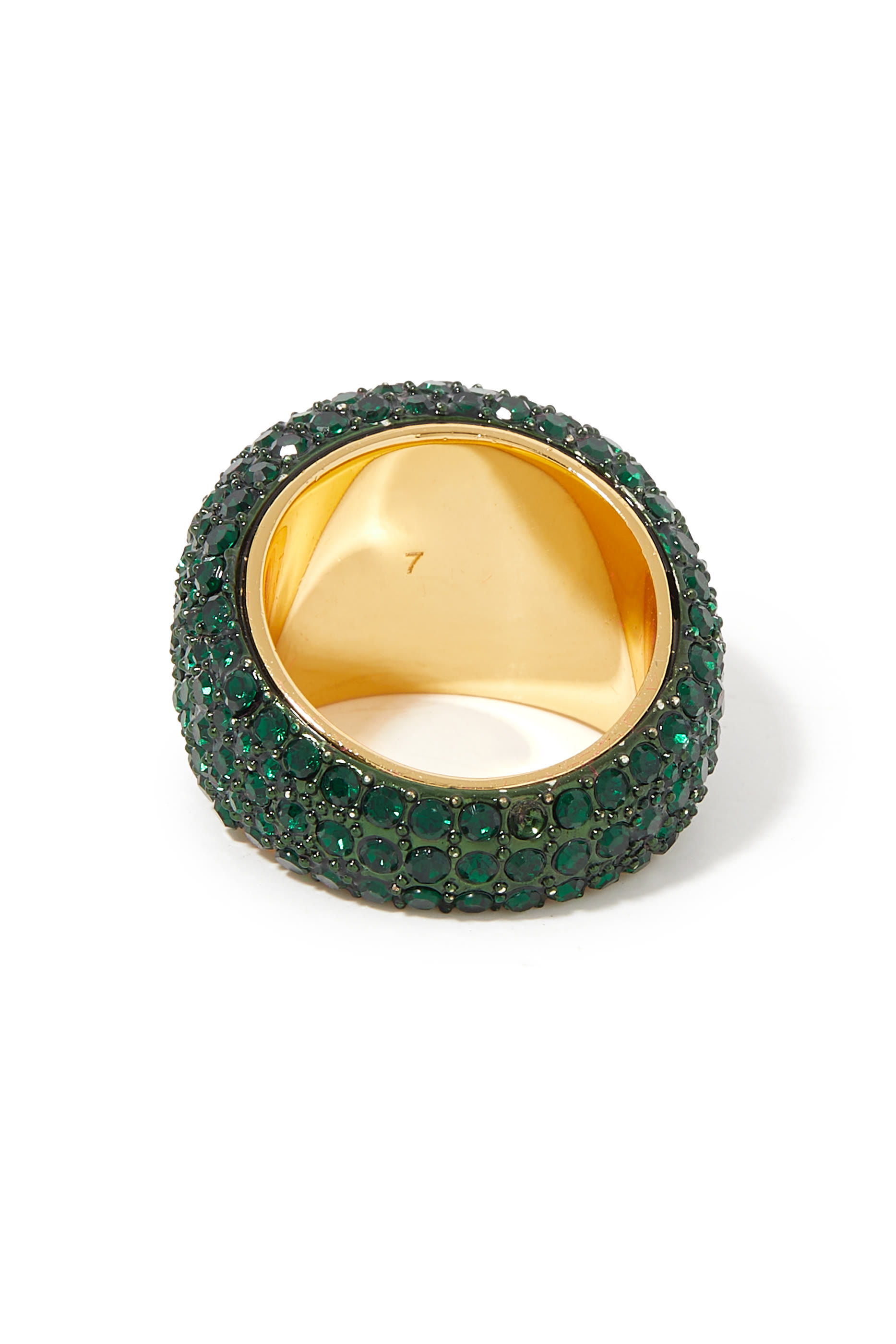 Pave Dome Ring, Brass & Crystals