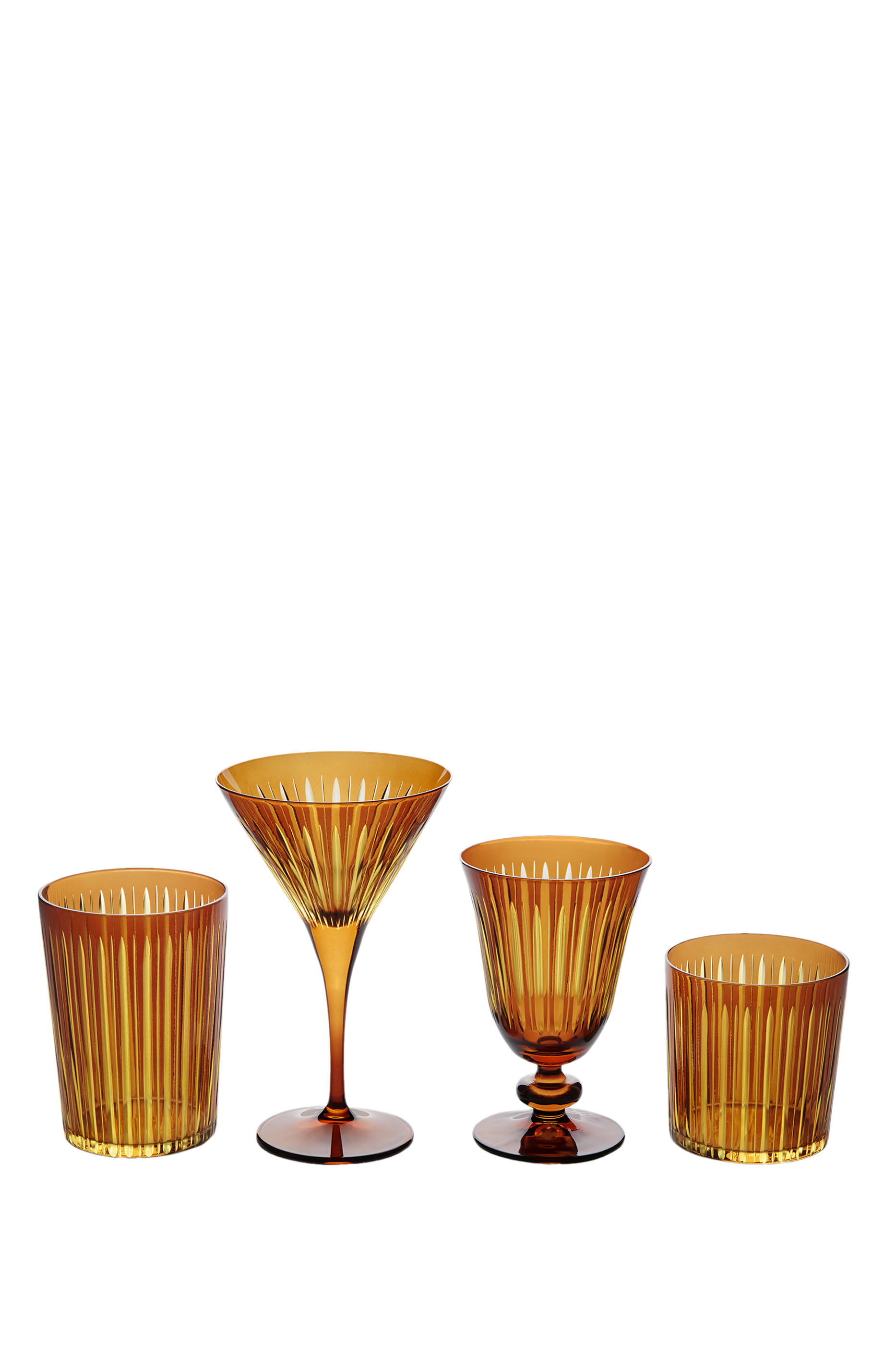 Prism Amber Wine Glass, Set of 4