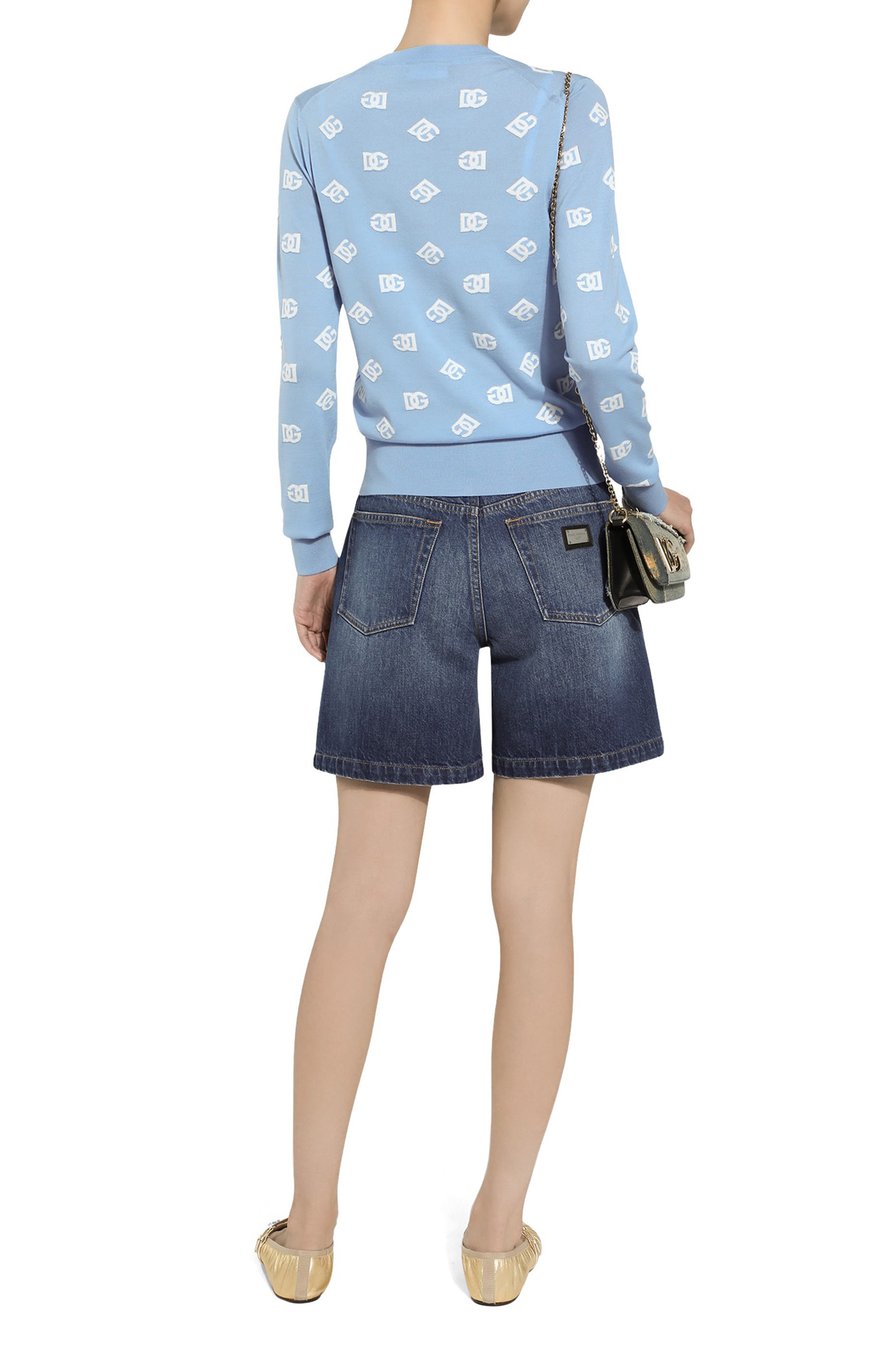 DG Logo Jacquard Wool & Silk Cardigan