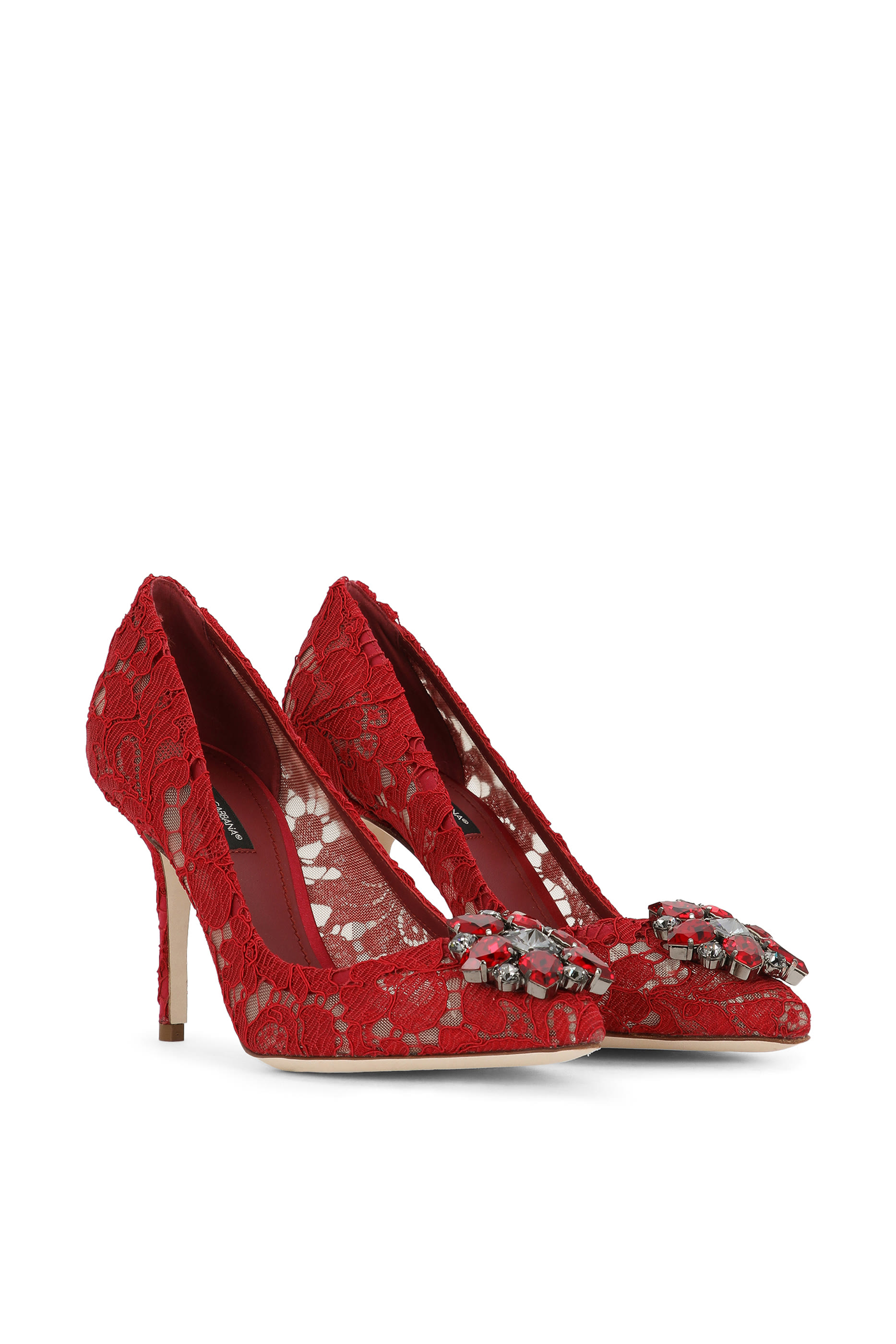 Lace Rainbow 90 Pumps with Brooch Detailing