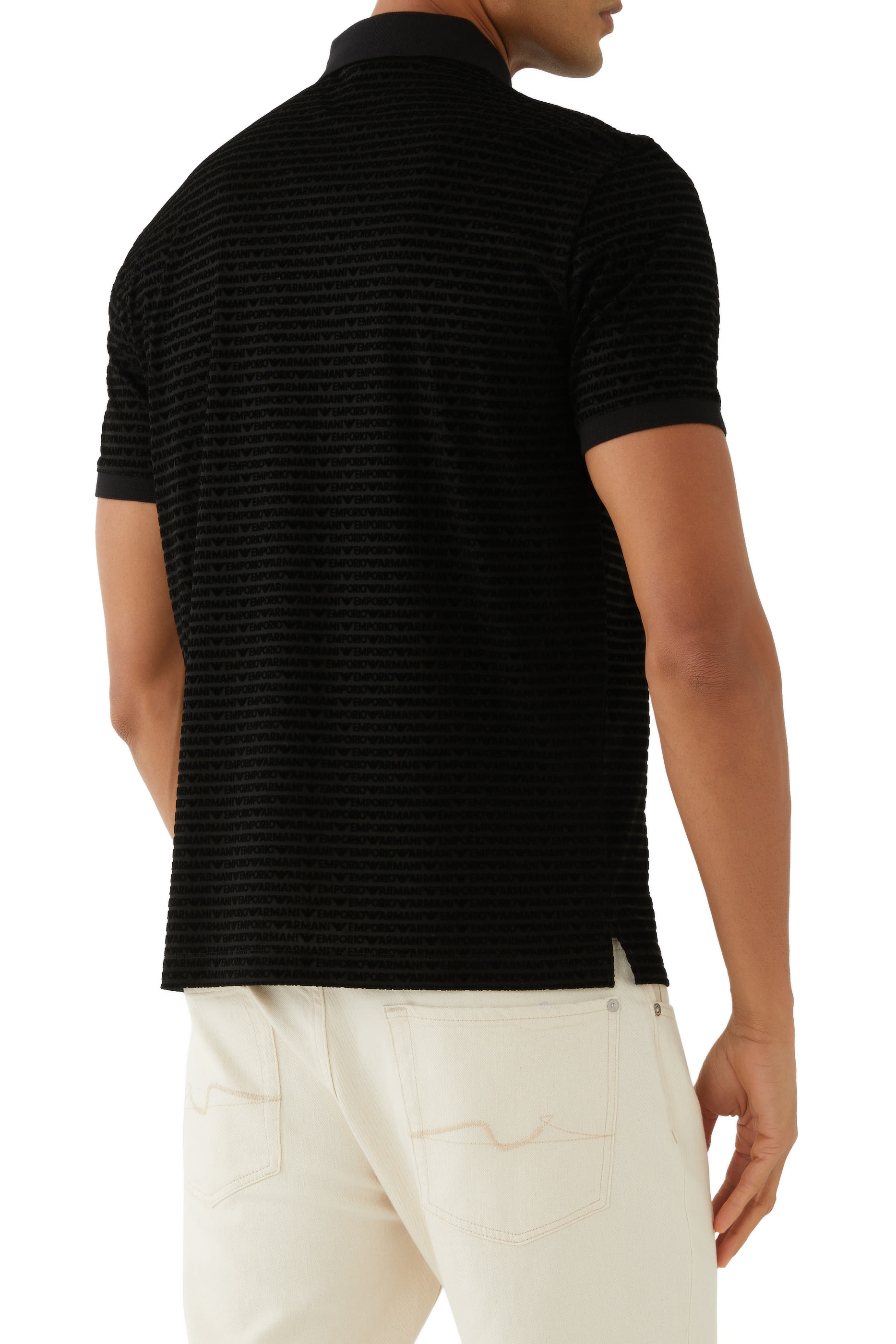 All-Over Flock Logo Lettering T-Shirt