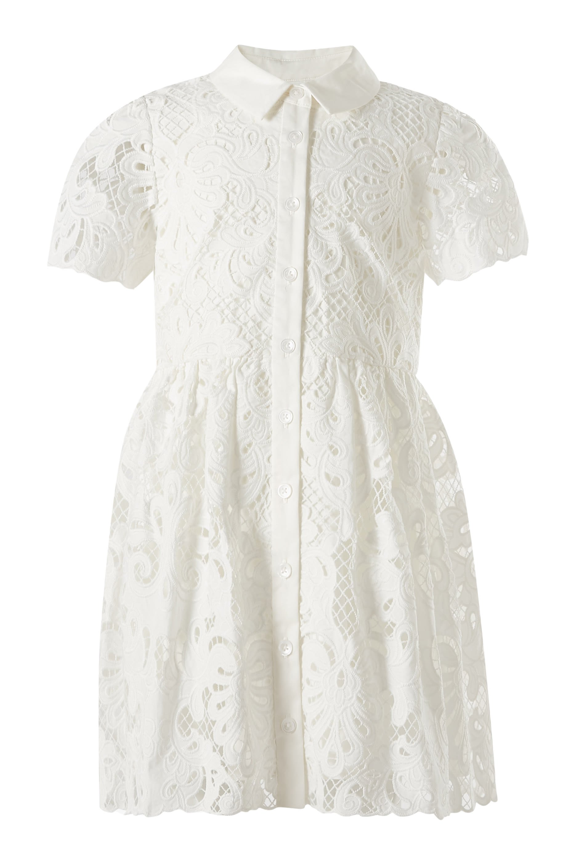 Kids Lace Collar Mini Dress