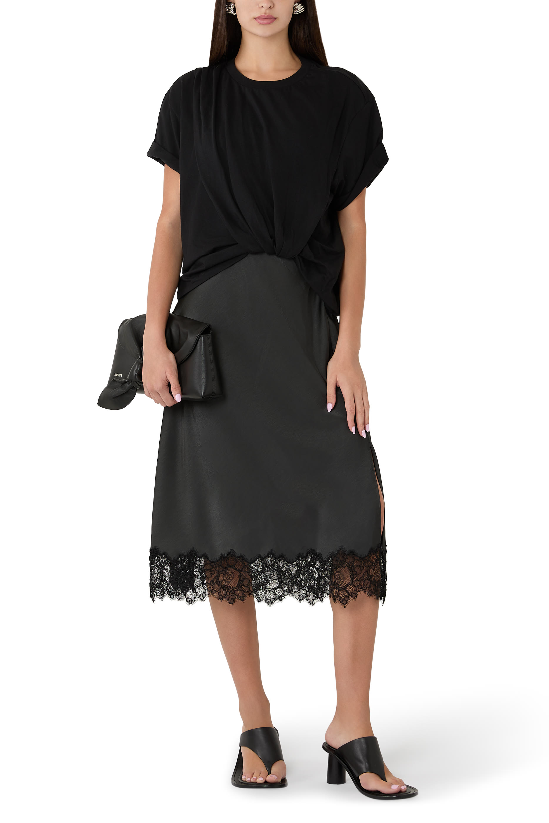 Draped T-Shirt Slip Combo Dress