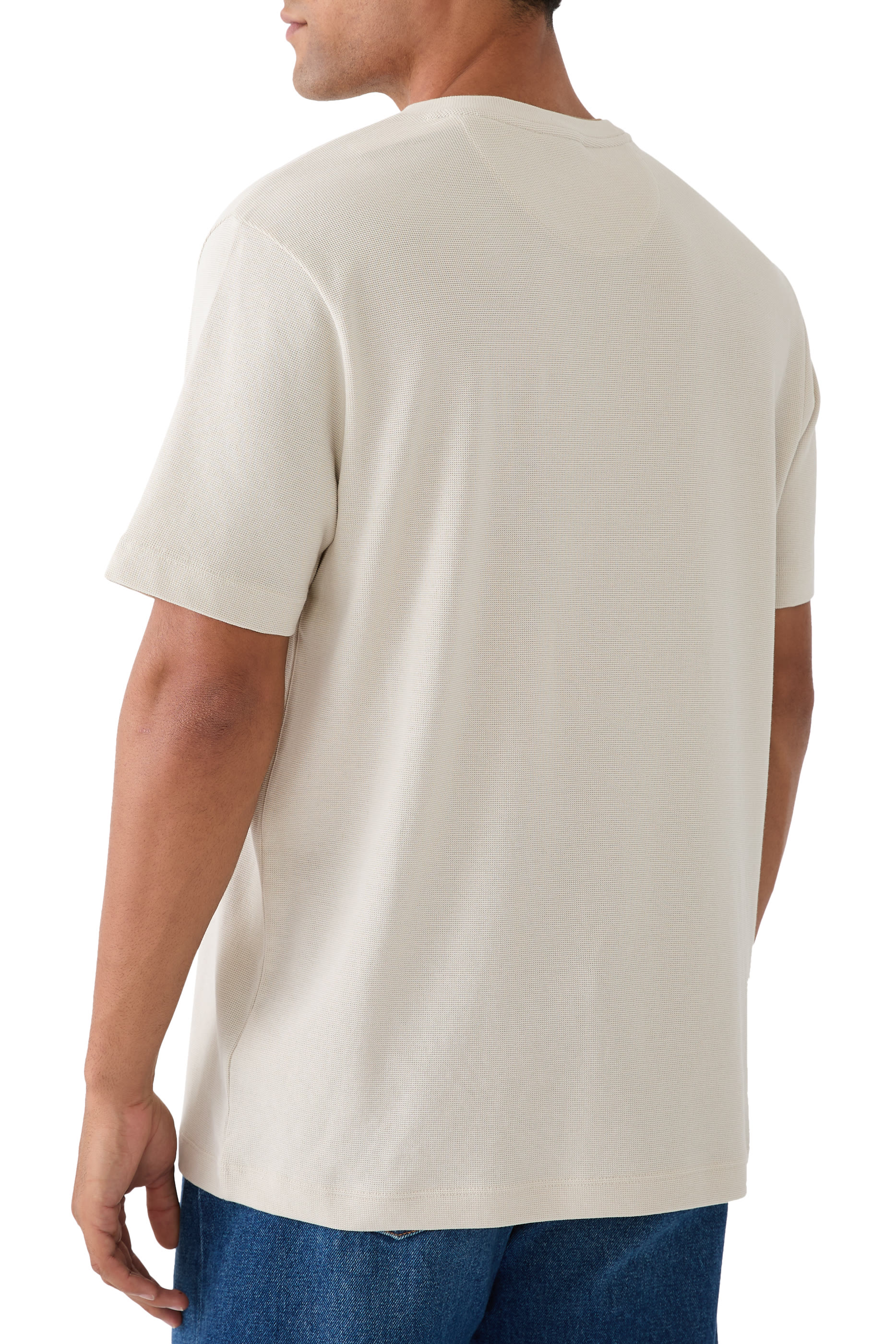 Micro Waffle Double Collar T-Shirt