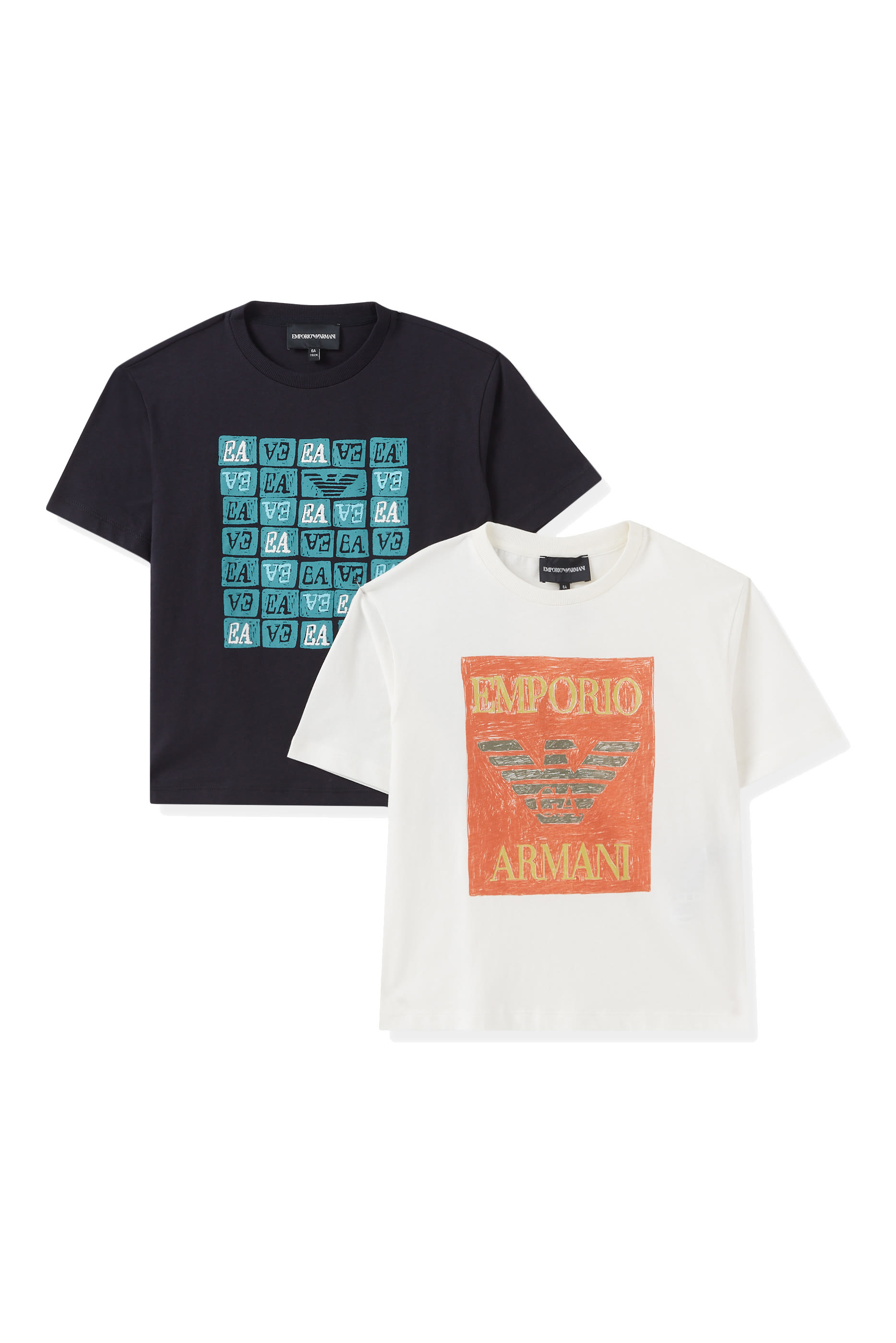 Kids Logo Print T-Shirt, Pack of 2