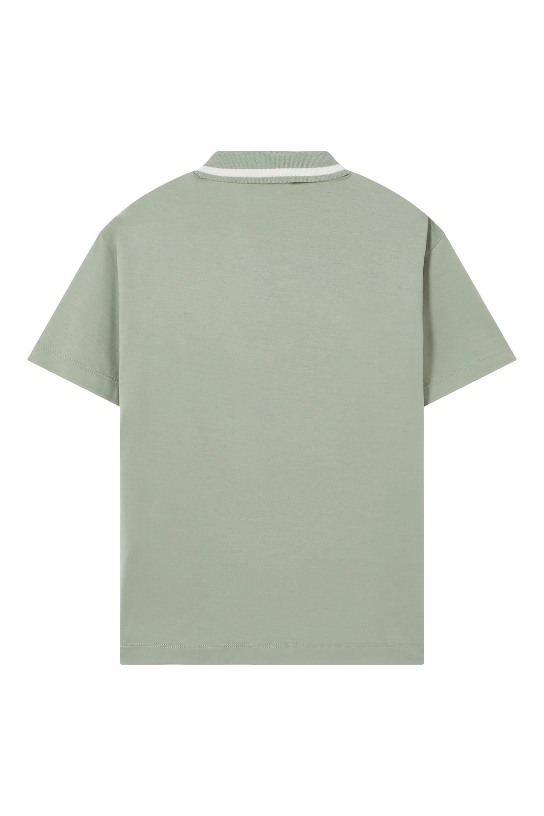 Kids Zip Closure and Striped Collar Polo Shirt