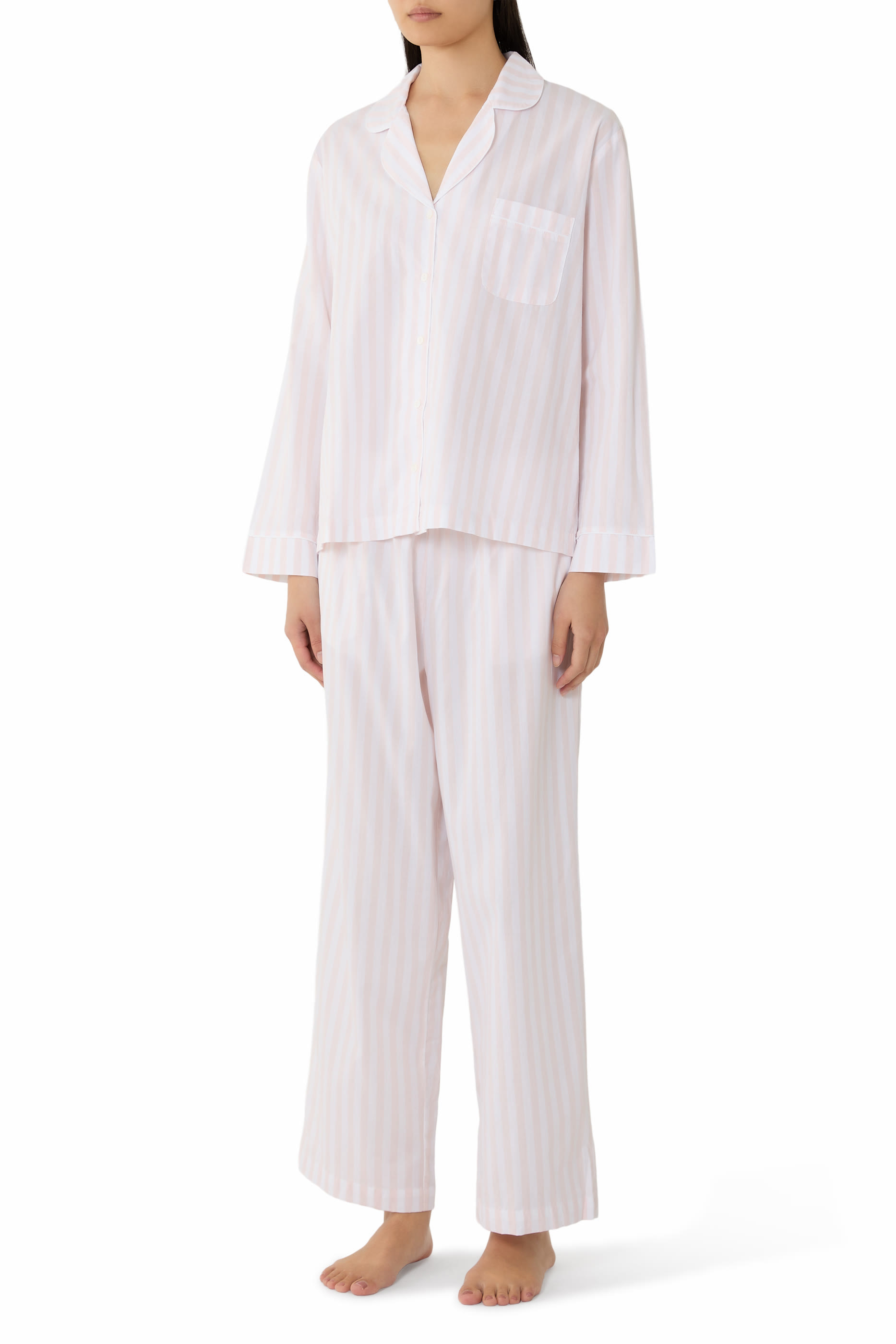 Organic Cotton Poplin Stripe Pyjama Set  