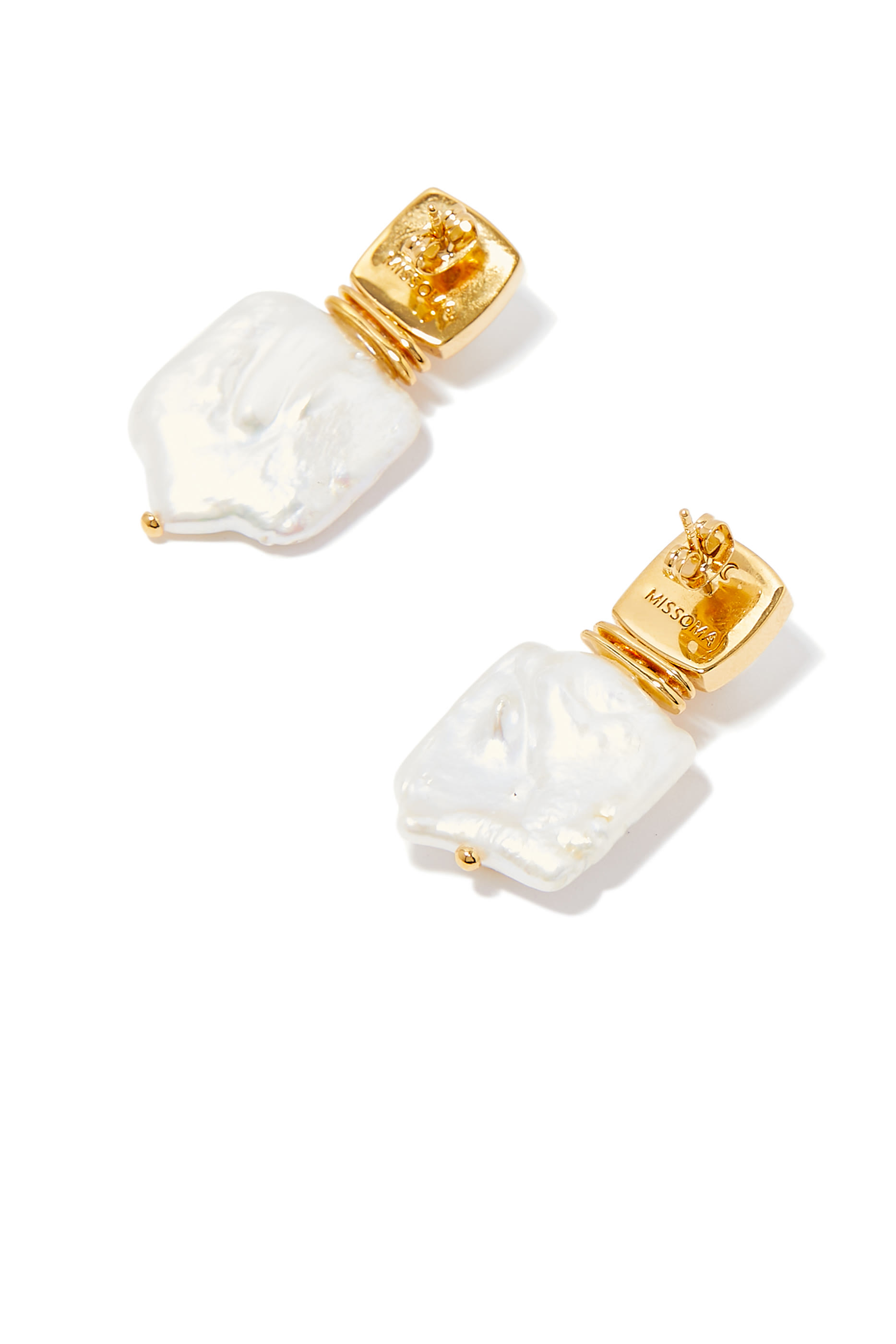 Square Pearl Statement Earrings