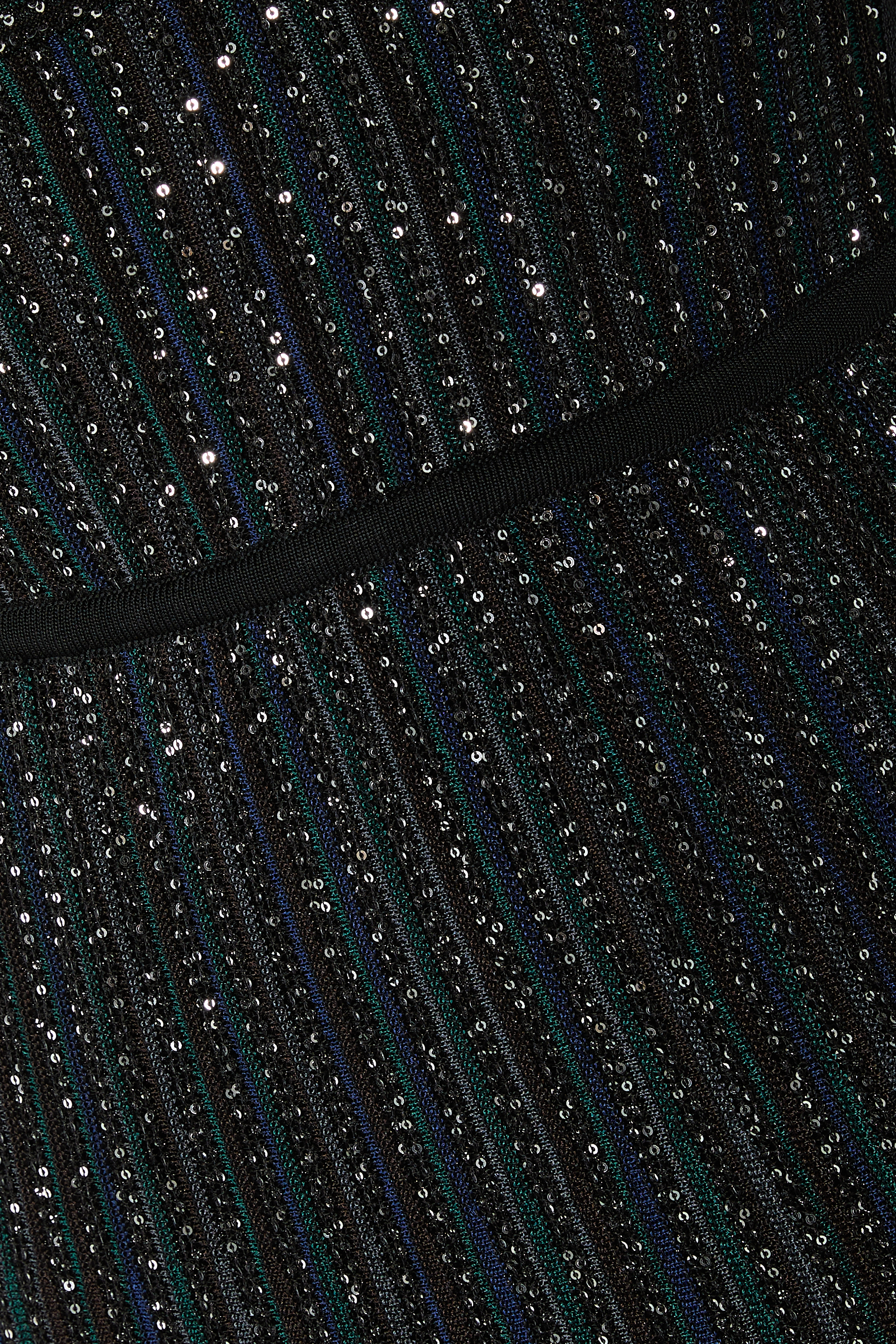  Sleeveless Long Dress with Lamé Stripes