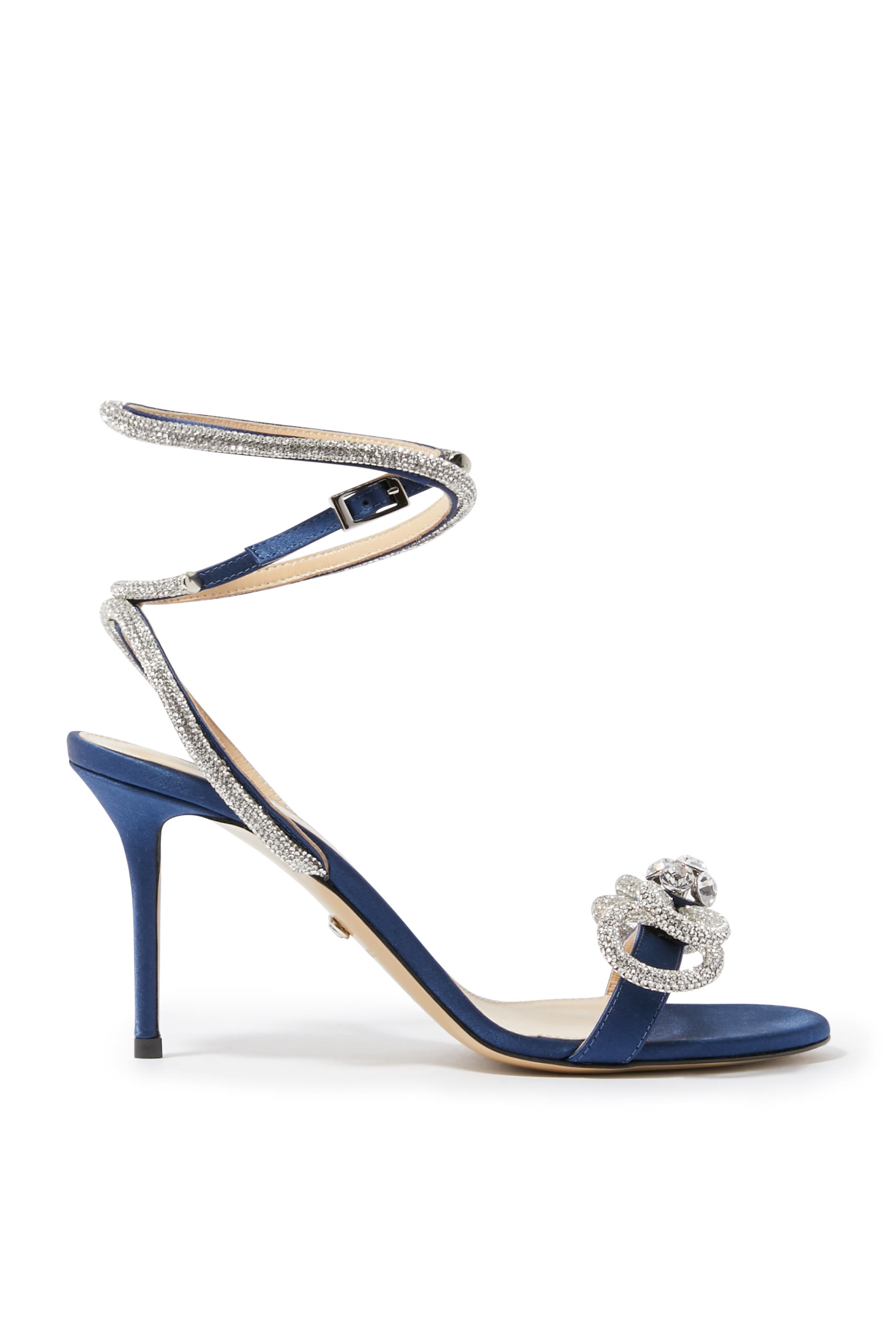 Double Bow 85 Satin Sandals