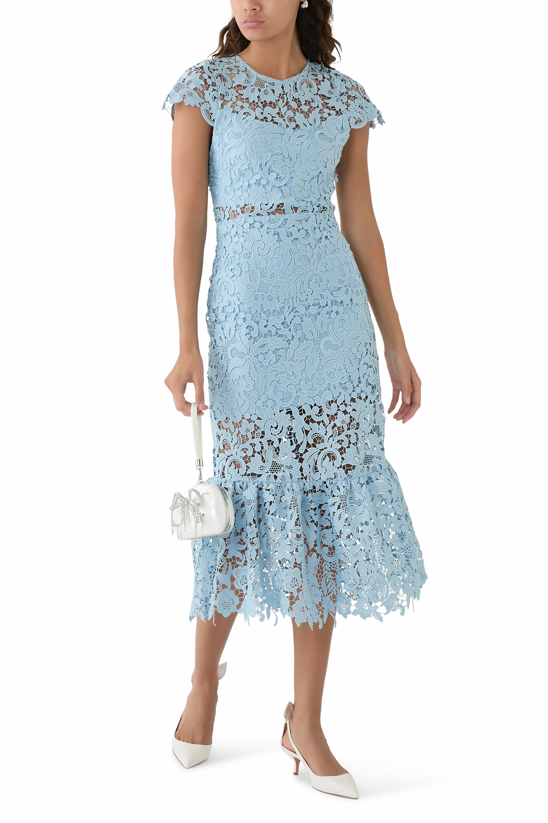 Clover Open Back Lace Midi Dress