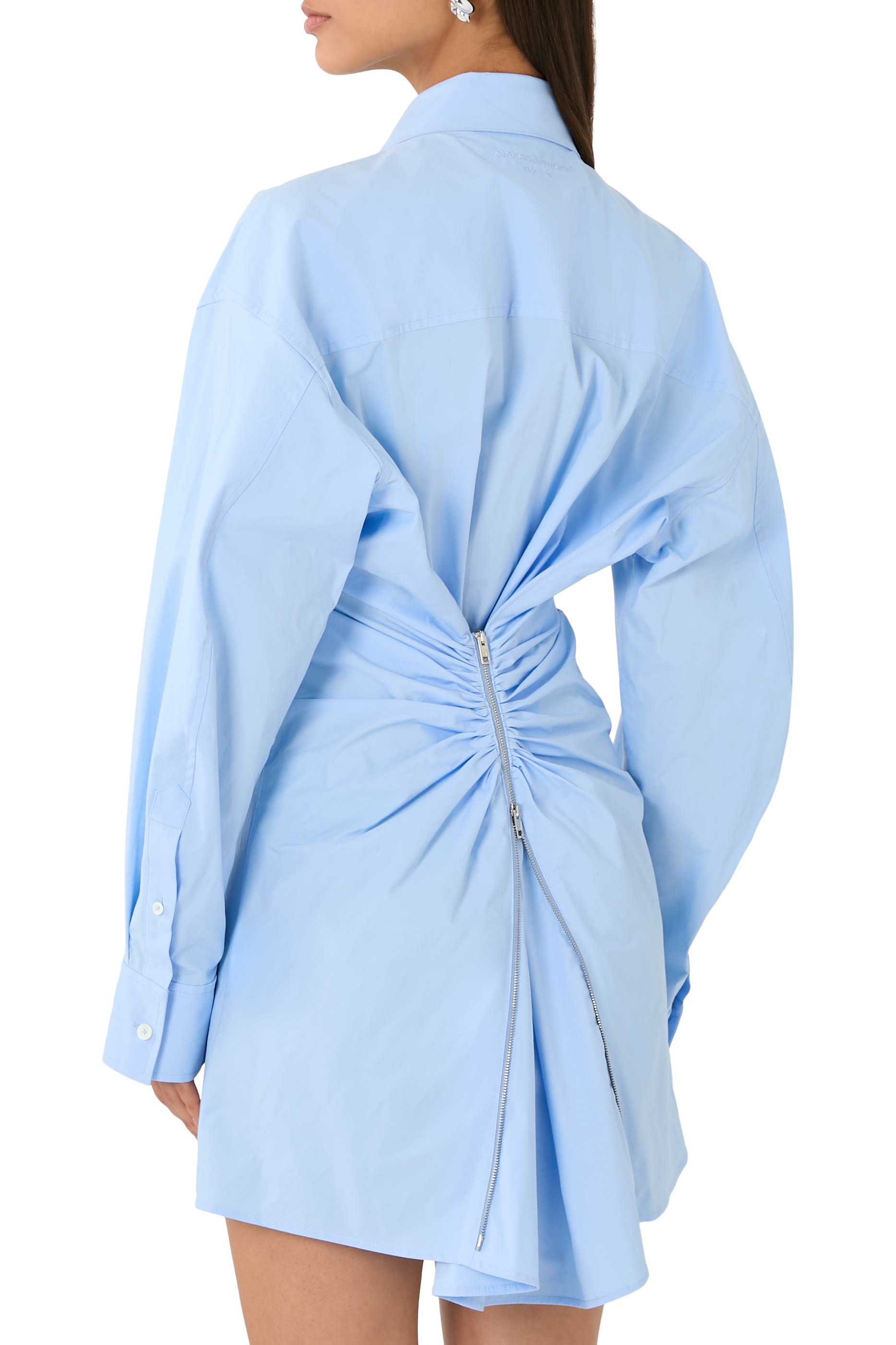  Stretch Cotton Zip Shirt Dress 