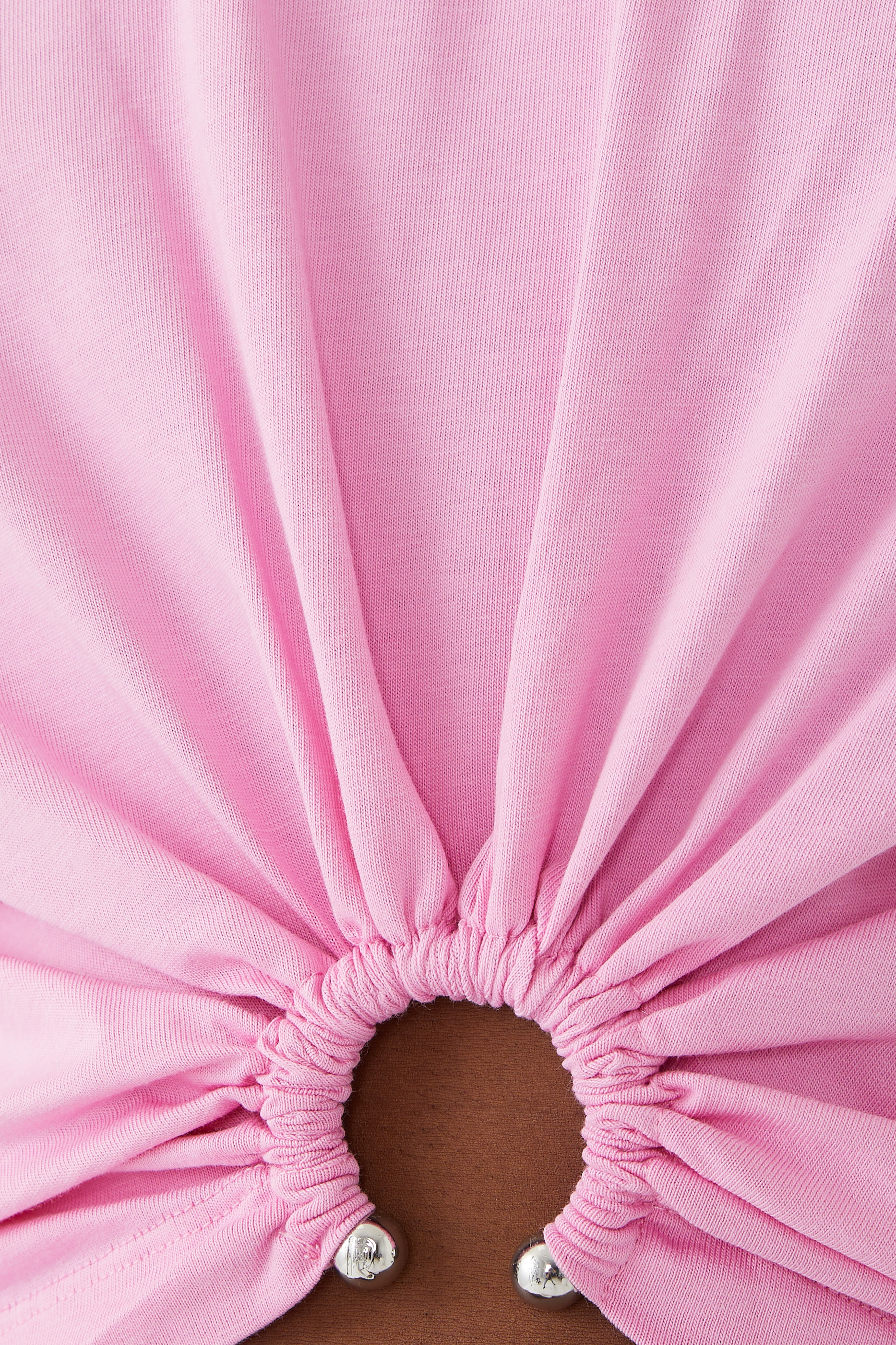 Gathered Cotton Jersey T-Shirt