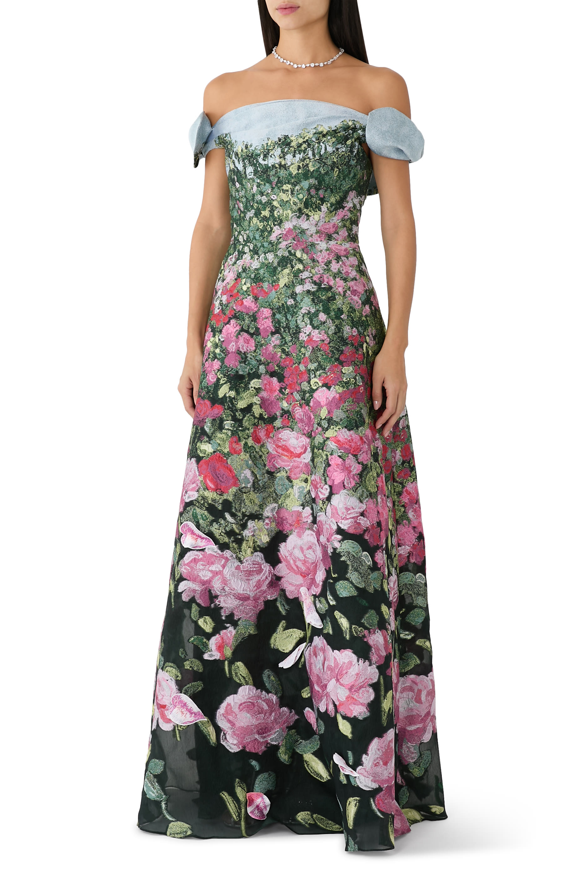 Rose Field Fil Coupé Gown