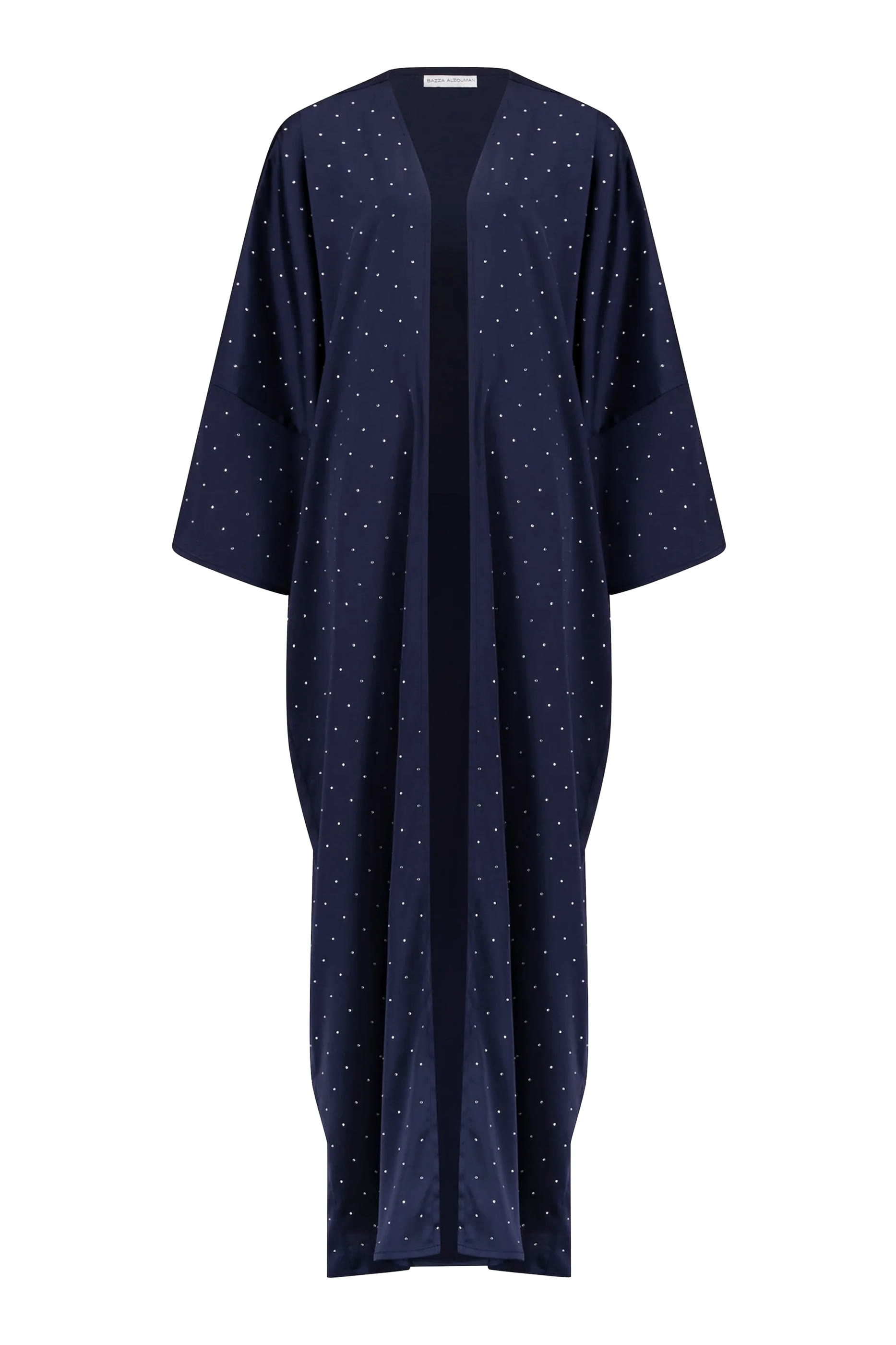 Studded Satin Bisht/Abaya with Neck Tie