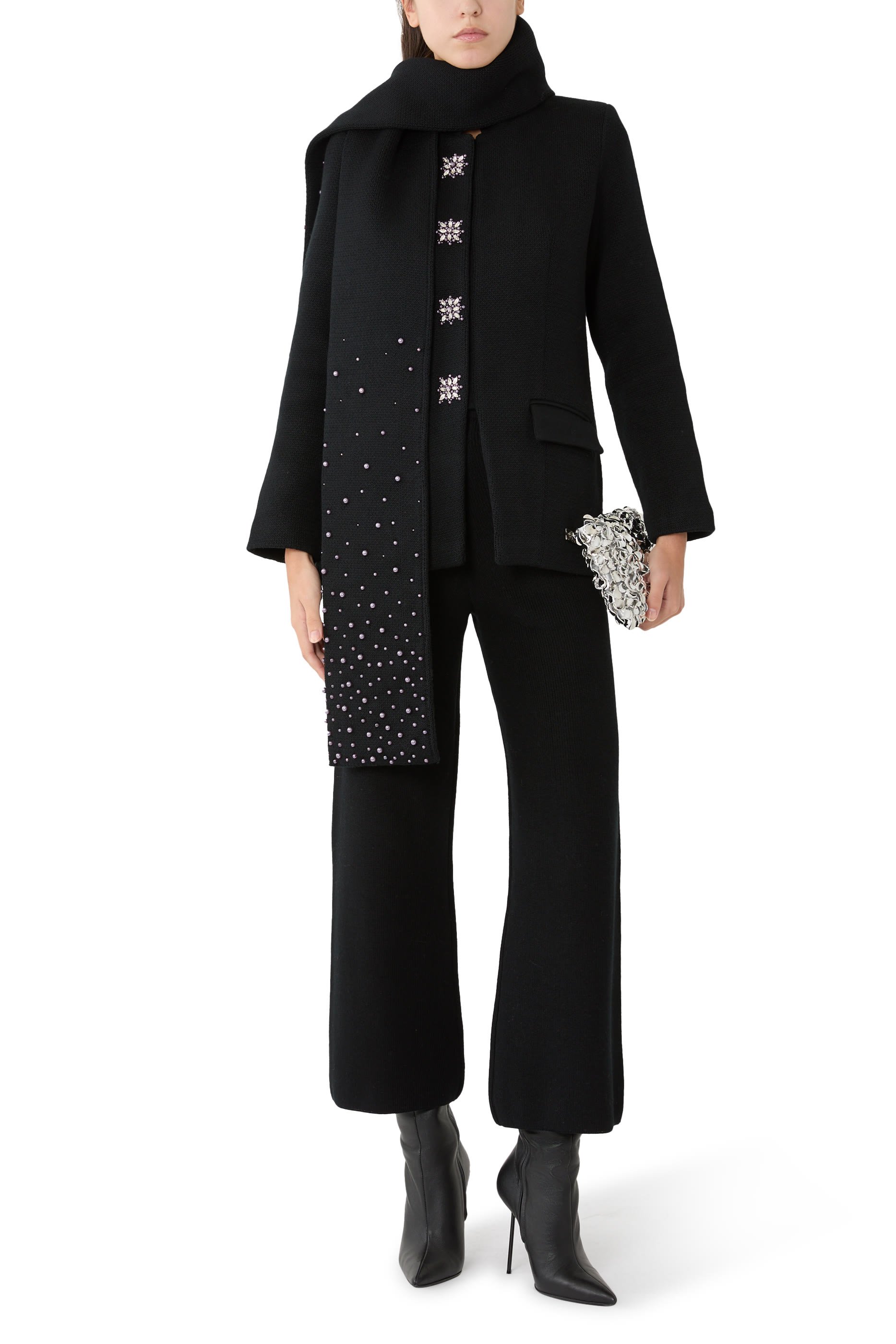 Button-Detail Nehru Collar Jacket