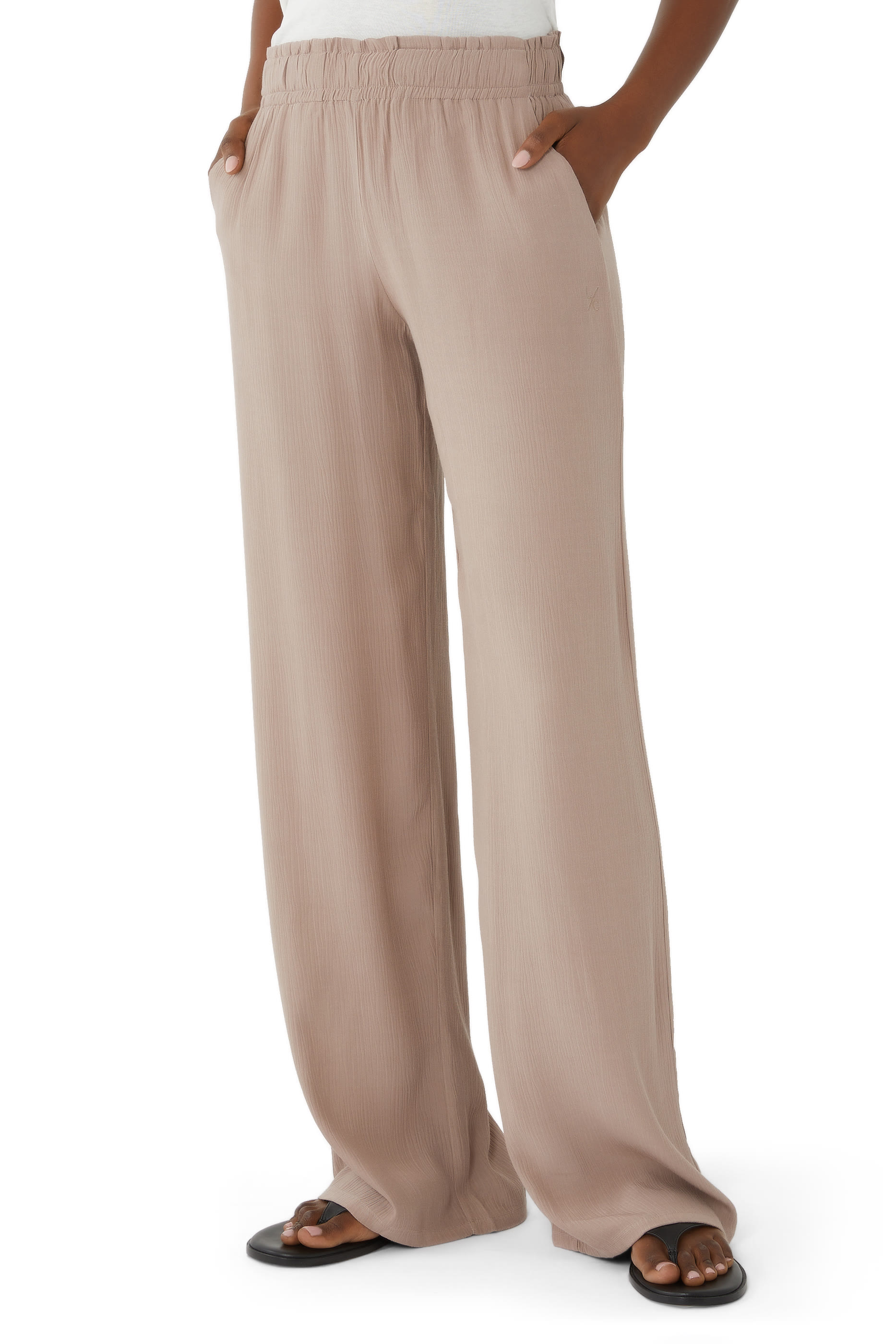 Embody Plisse Wide Leg Trousers
