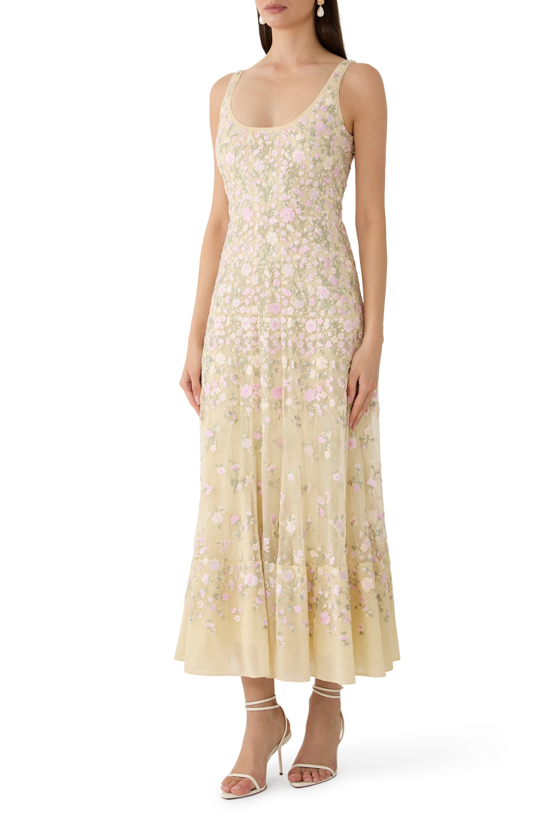 Sylvia Rose Scoop Neck Ankle Gown 