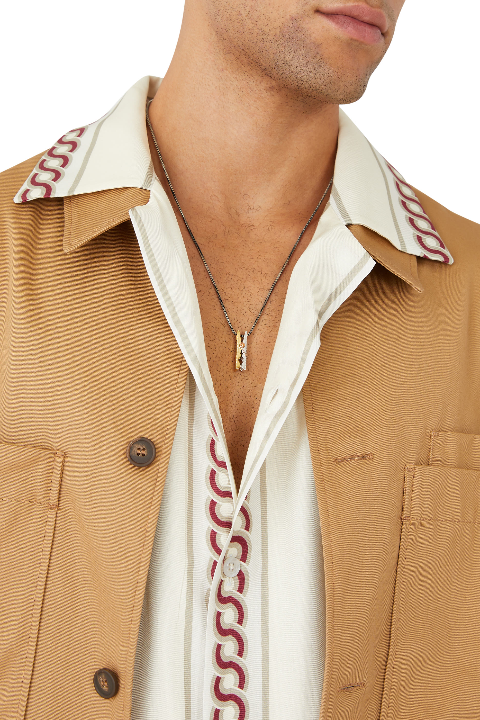 Logo Pendant Necklace, 18k Yellow Gold