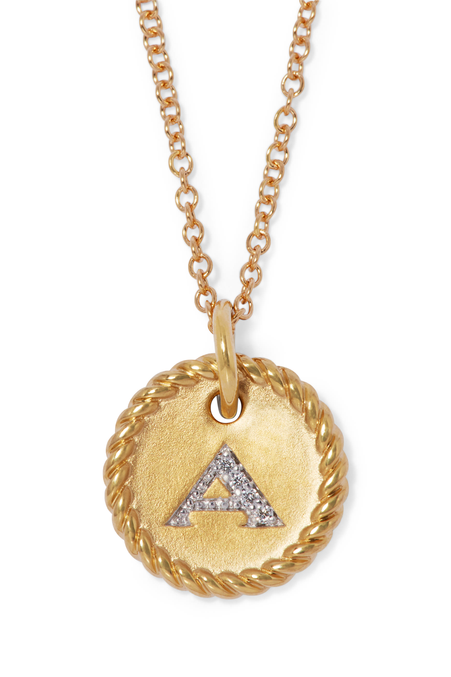 Initial Charm Necklace with Diamonds