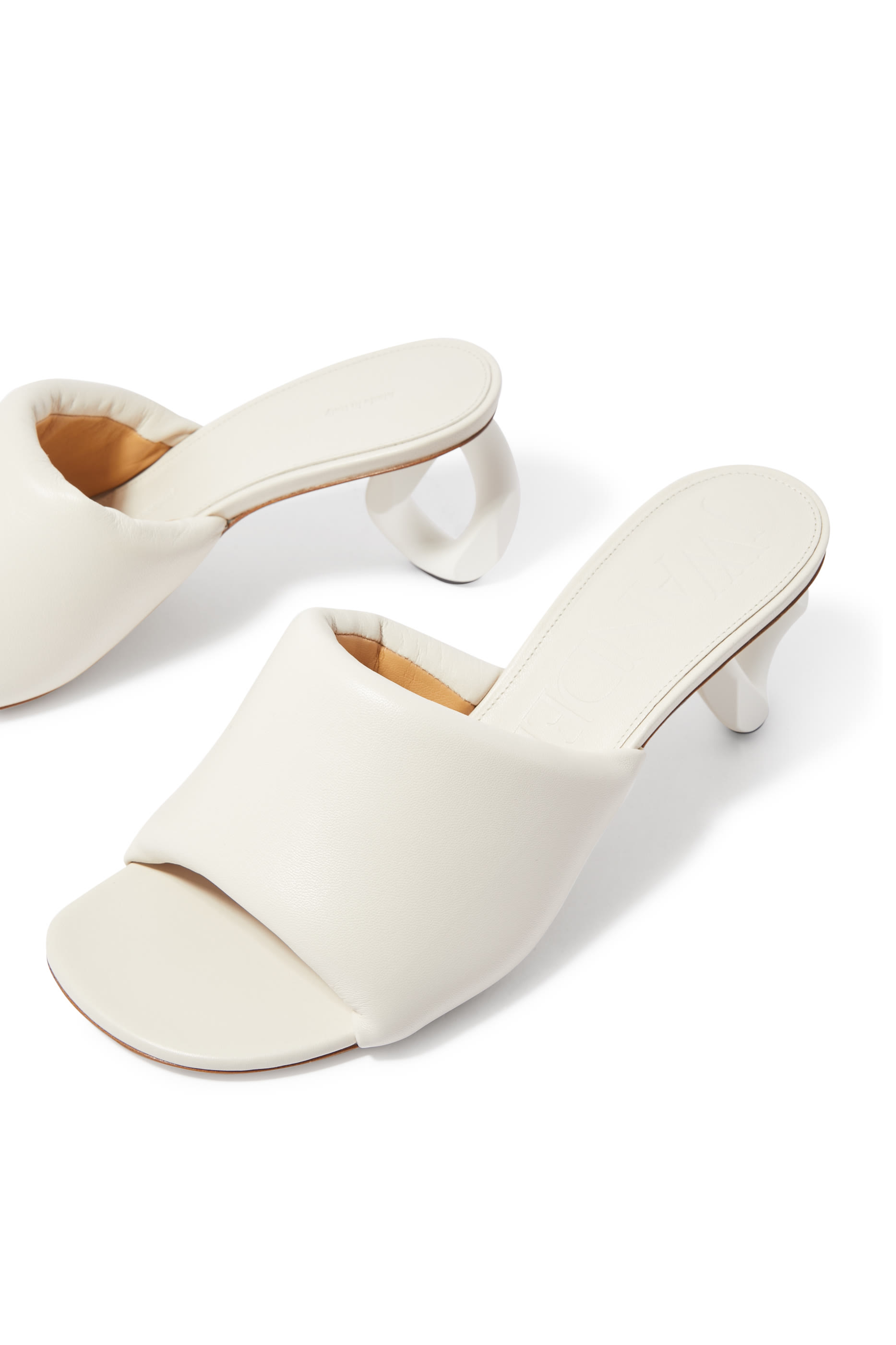 Chain Heel 80 Leather Mules