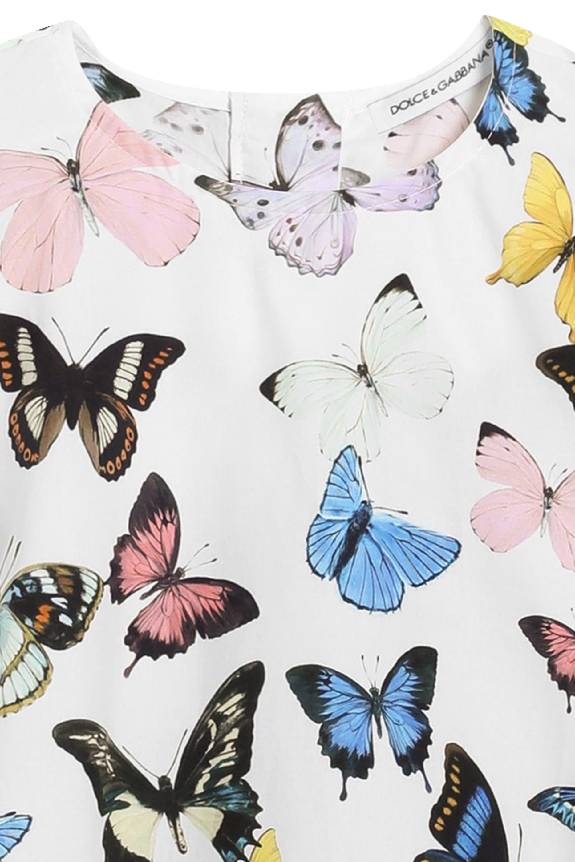 Kids All-Over Butterfly Print Flared Dress