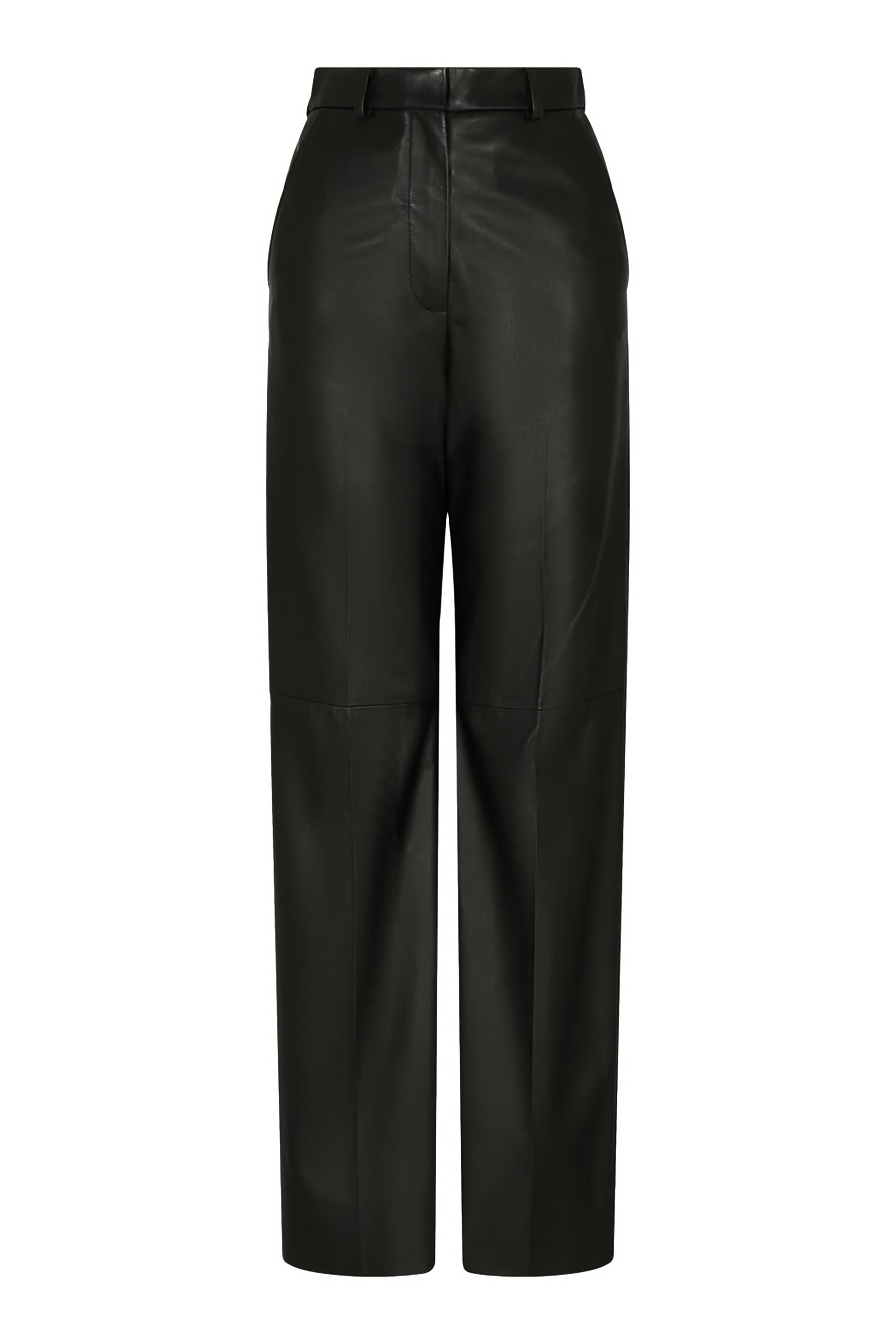 Glove-Quality Lambskin Nappa Leather Palazzo Trousers