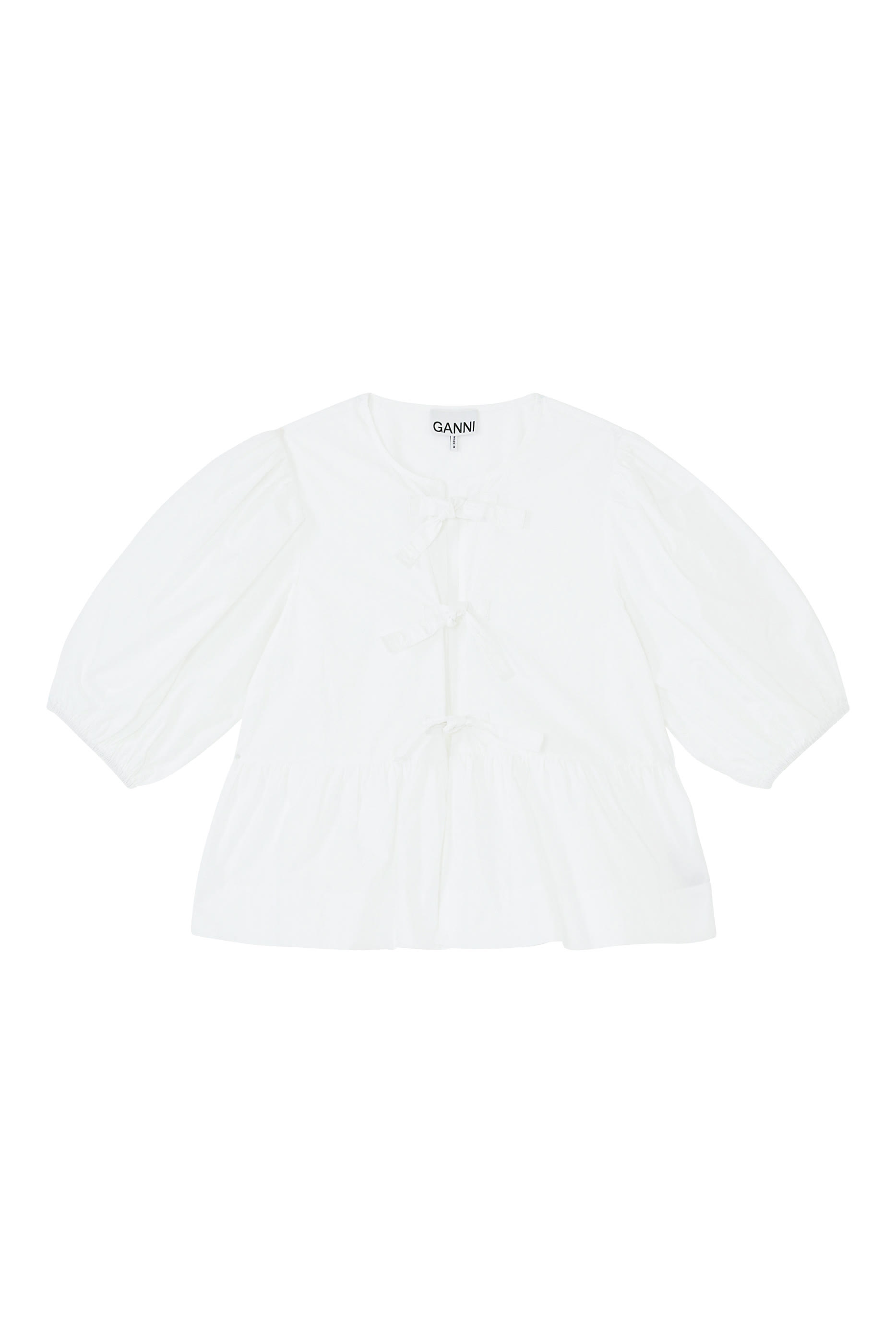 Cotton Poplin Peplum Blouse