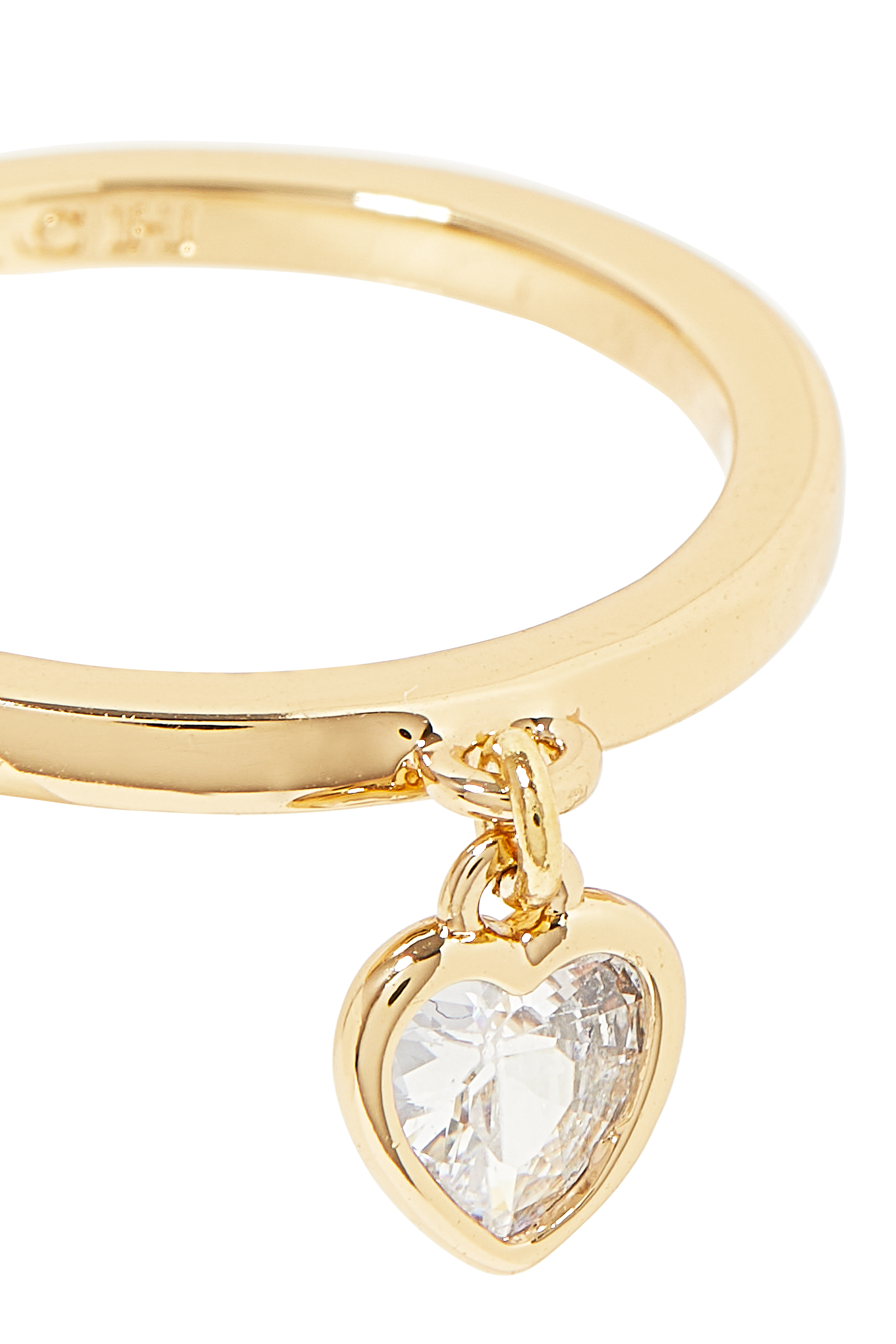 Heart Charm Ring Set, Gold-Plated Brass & Pearls, Crystals