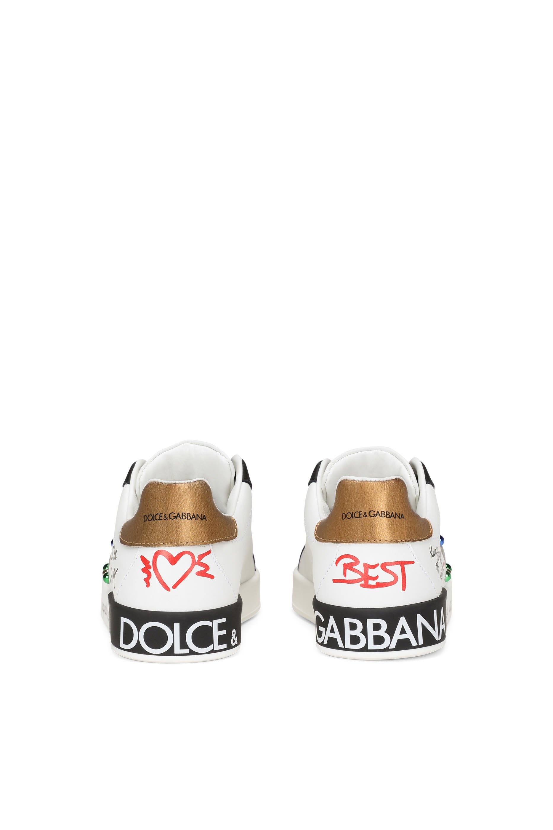 Kids DG King Calfskin Portofino Sneakers