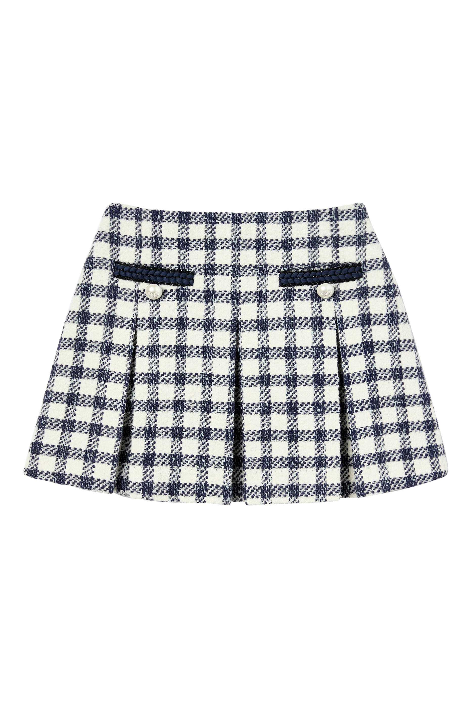 Kids Check Bouclé Skirt 