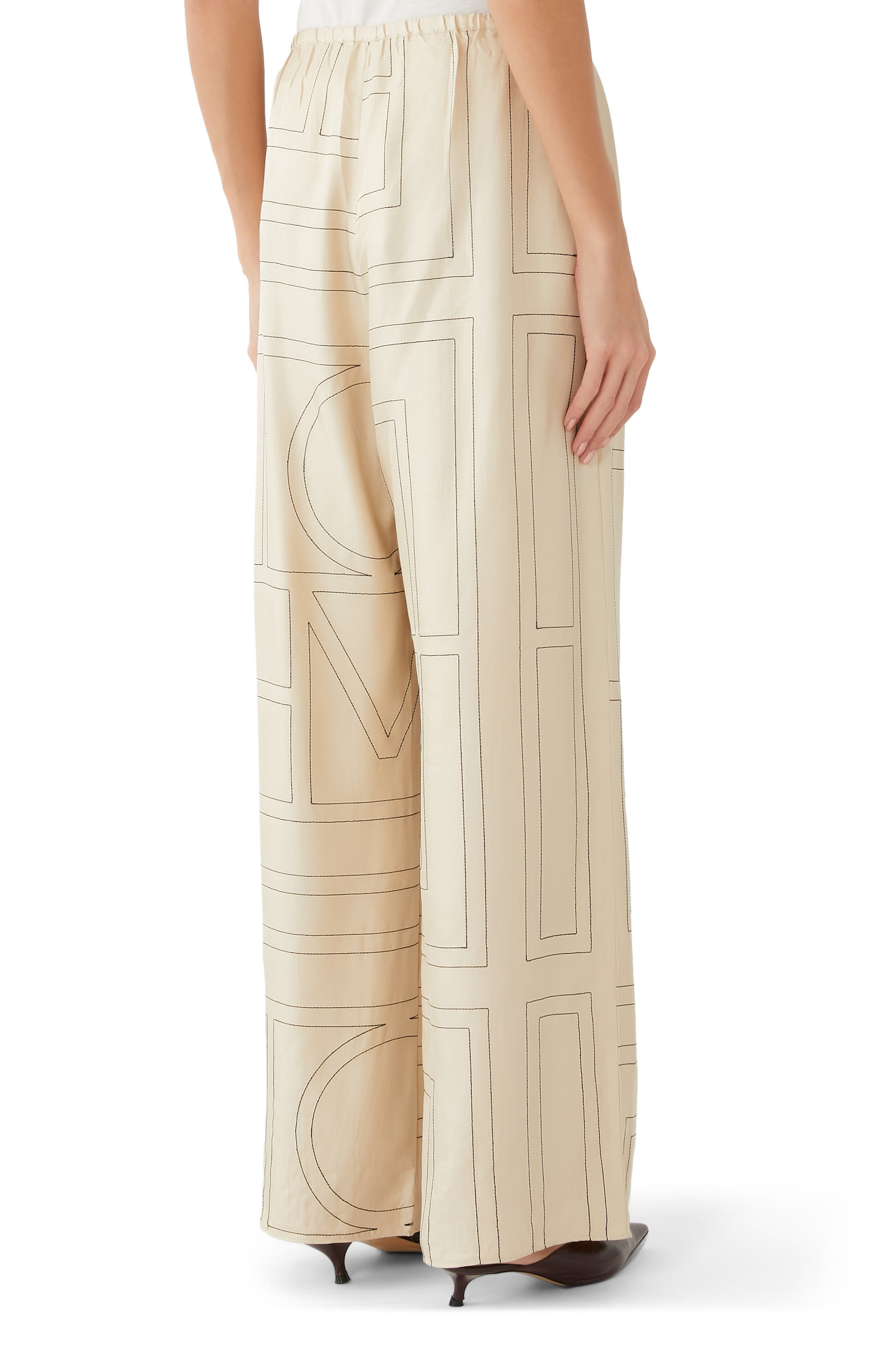 Monogram Silk Pants